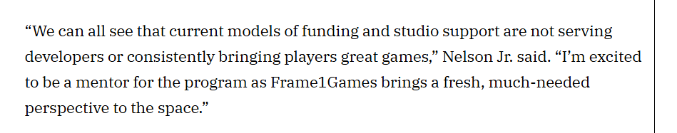 WritNelson's tweet photo. CAA is launching an indie game accelerator--and I'm a mentor for it!

They're taking a fresh approach to supporting developers and getting games funded, so if that sounds like something you need (or want to help with), I encourage y'all to apply.
https://t.co/Nu0bHA0ayn https://t.co/9N7IS1LpFf