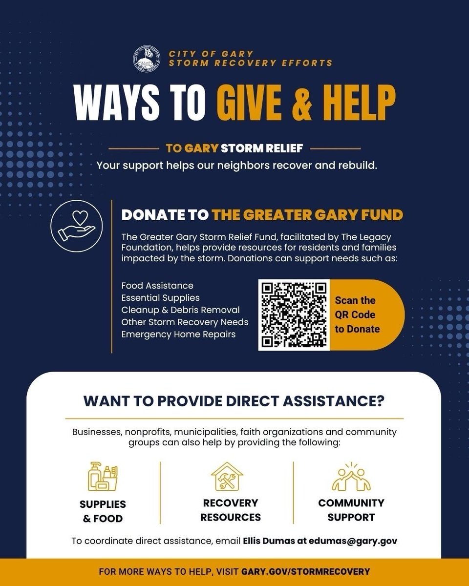 PeteButtigieg's tweet photo. Nearly two weeks after severe storms, thousands are still without power in Gary, Indiana - and they need relief. Please consider making a contribution to the Greater Gary Storm Recovery and Relief Fund to support the ongoing disaster response: https://t.co/J3wOqmz99m https://t.co/DSHNEHCUvX