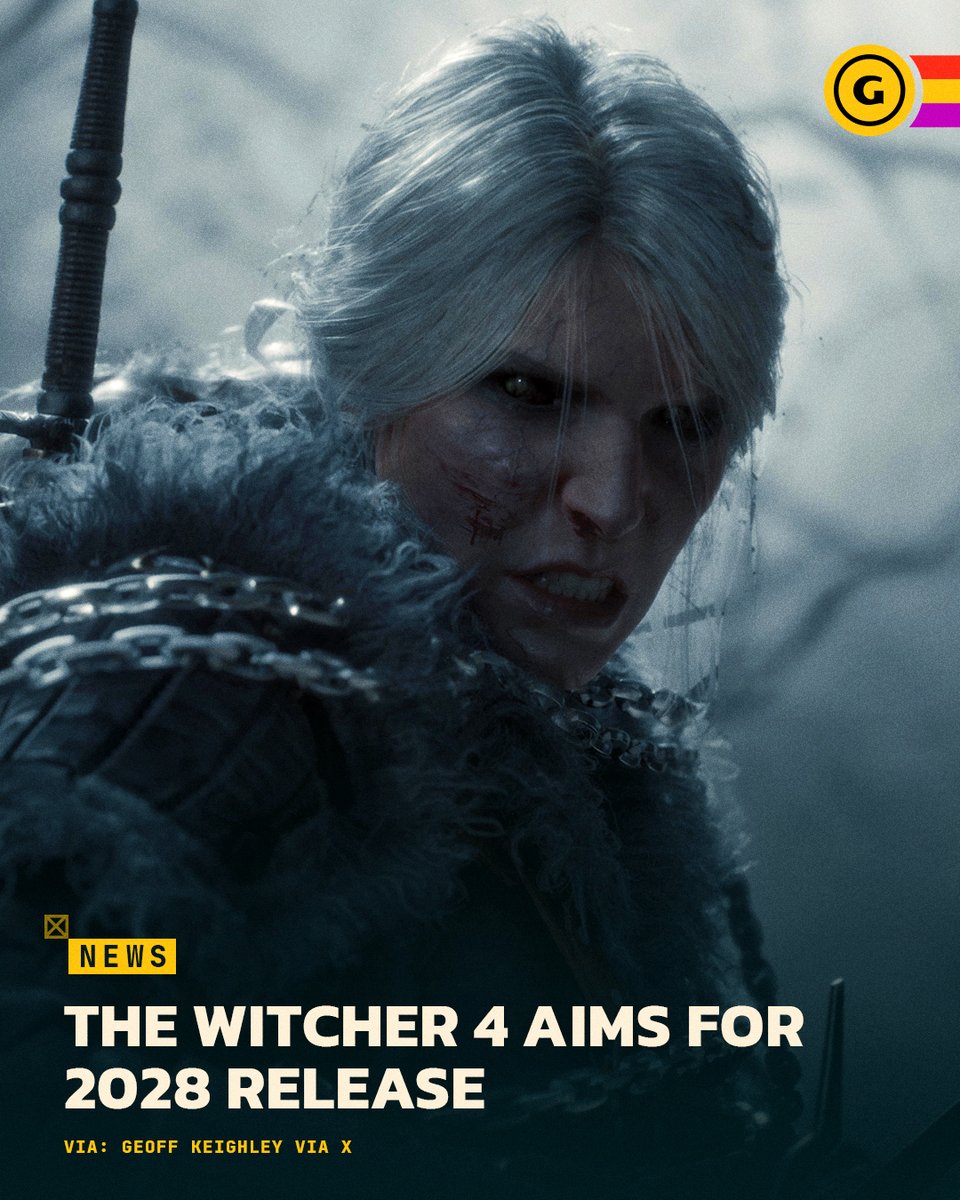 GameSpot's tweet photo. CD Projekt Red announced today that it's targeting 2028 for the release of The Witcher 4, which will center around Ciri. https://t.co/vYqepA61Xc