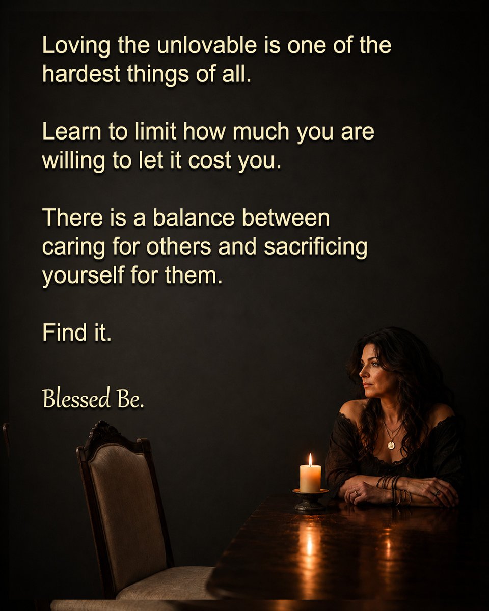 CoexistAltPath's tweet photo. Loving someone does not mean sacrificing yourself for them.
Care deeply. Set limits. Protect your peace.
Blessed Be.
#Pagan #Witchcraft #Boundaries #SelfRespect #BlessedBe https://t.co/M58qdL9tYV