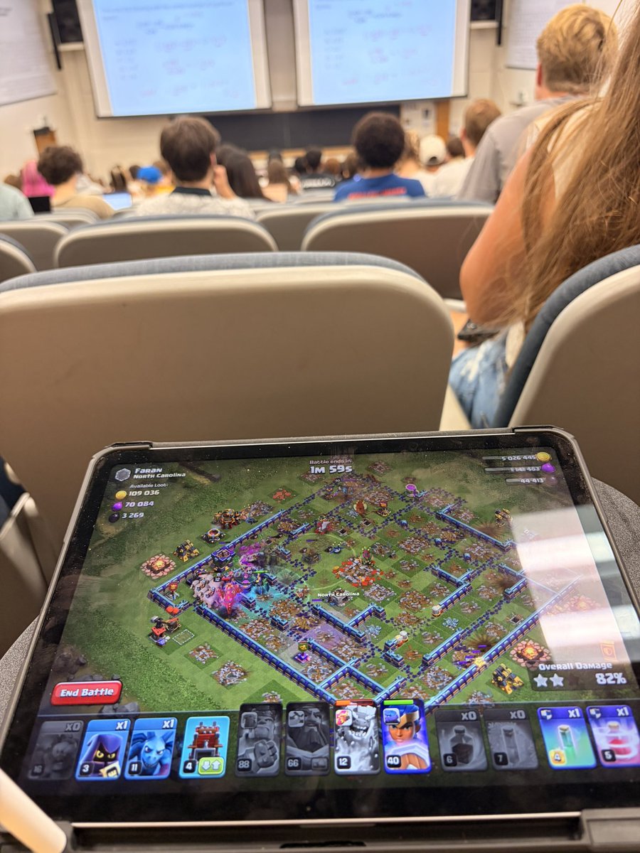 mikegesicki88's tweet photo. Told my parents I needed an iPad for notes whole time I'm just using it to play with my #coc during class #chud https://t.co/tp5vwKLw7Q