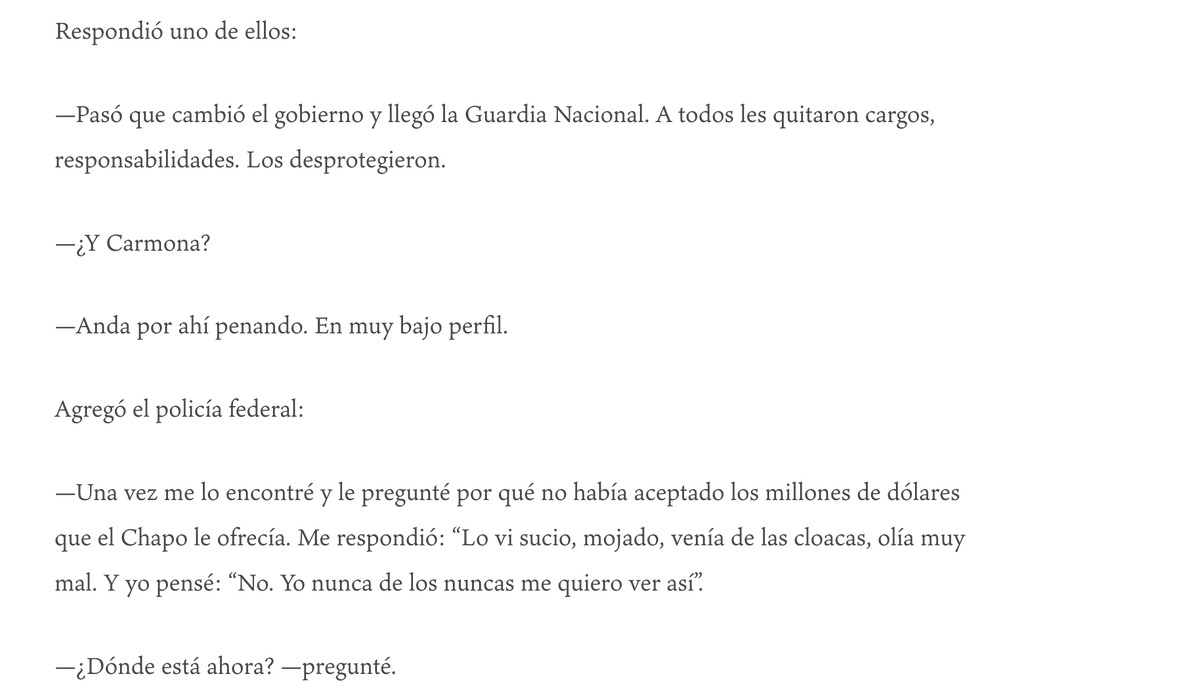 RasCisneros's tweet photo. Excelente que una película mexicana como “La captura” sea muy vista; ojalá más lean la crónica “El último amanecer del Chapo”, de @hdemauleon, en la que se basó. Para los que vieron la película y no leyeron, una mala noticia. Este colofón del texto no viene en la cinta https://t.co/XiR8DjxKlC