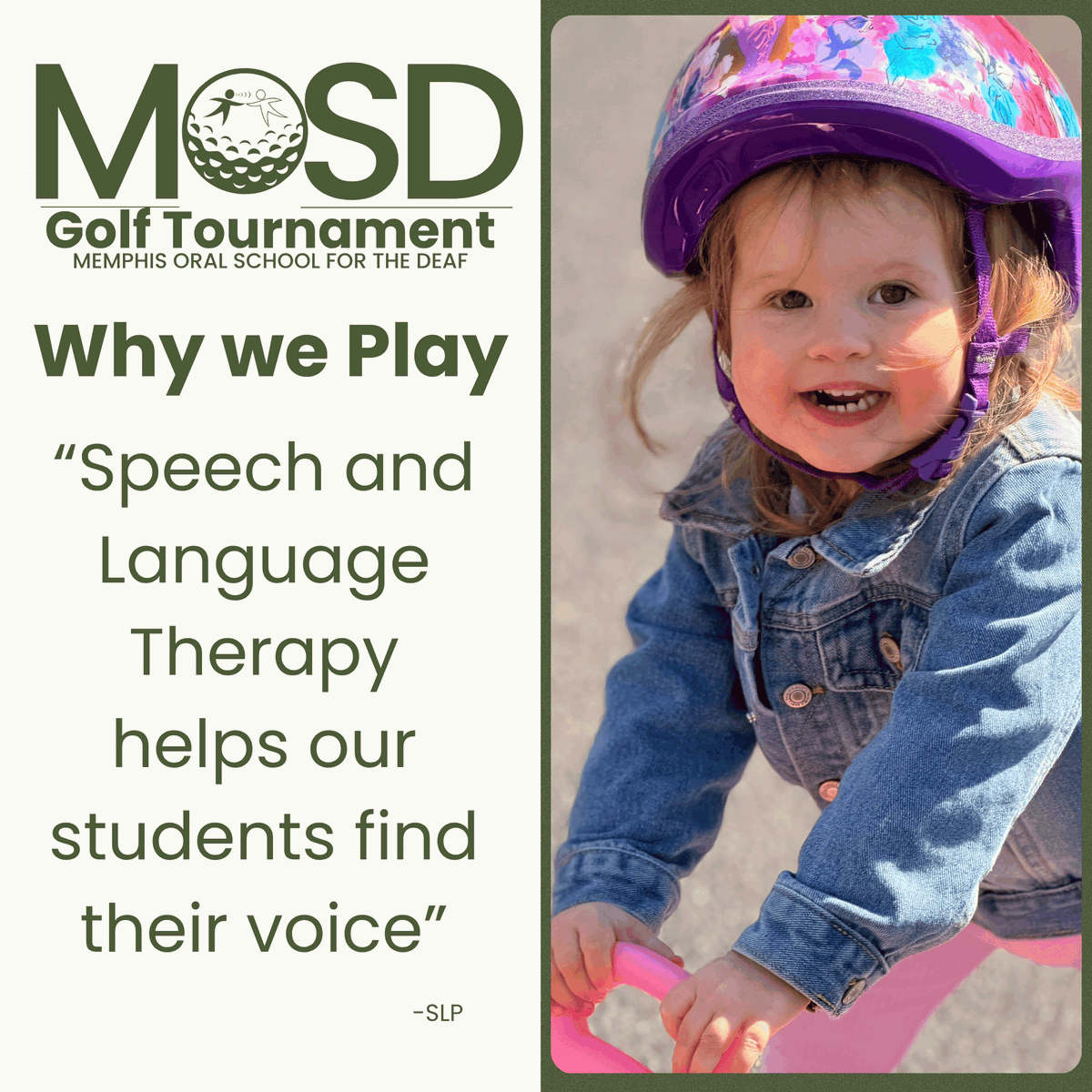 mosdkids's tweet photo. Every child deserves to find their voice.  Every sponsor, golfer, and donor helps provide listening and spoken language education that changes lives.

Join us on September 29 as we tee off for children and families across the Mid-South. https://t.co/2VDYXCgtIC
