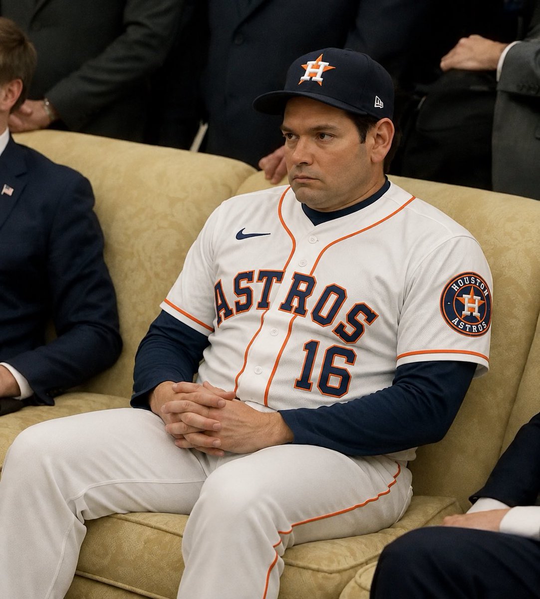 jakedc6's tweet photo. Marco Rubio finding out he’s now the general manager of the Houston Astros: https://t.co/a1tTS8IUaH