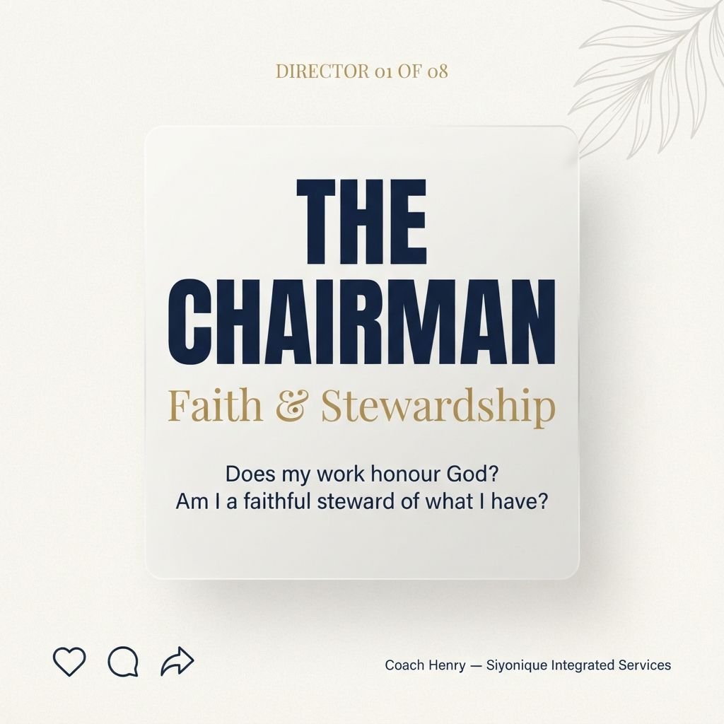 HTowalin49052's tweet photo. DIRECTOR 01 OF 08 — THE CHAIRMAN

FAITH &amp; STEWARDSHIP

Every empire needs a Chairman.

For me, that seat belongs to Faith &amp; Stewardship.

The questions are simple, but they are not easy:

Does my work honour God?
Am I a faithful steward of what I have?
Can I be trusted with more https://t.co/kYSwRlrwNI