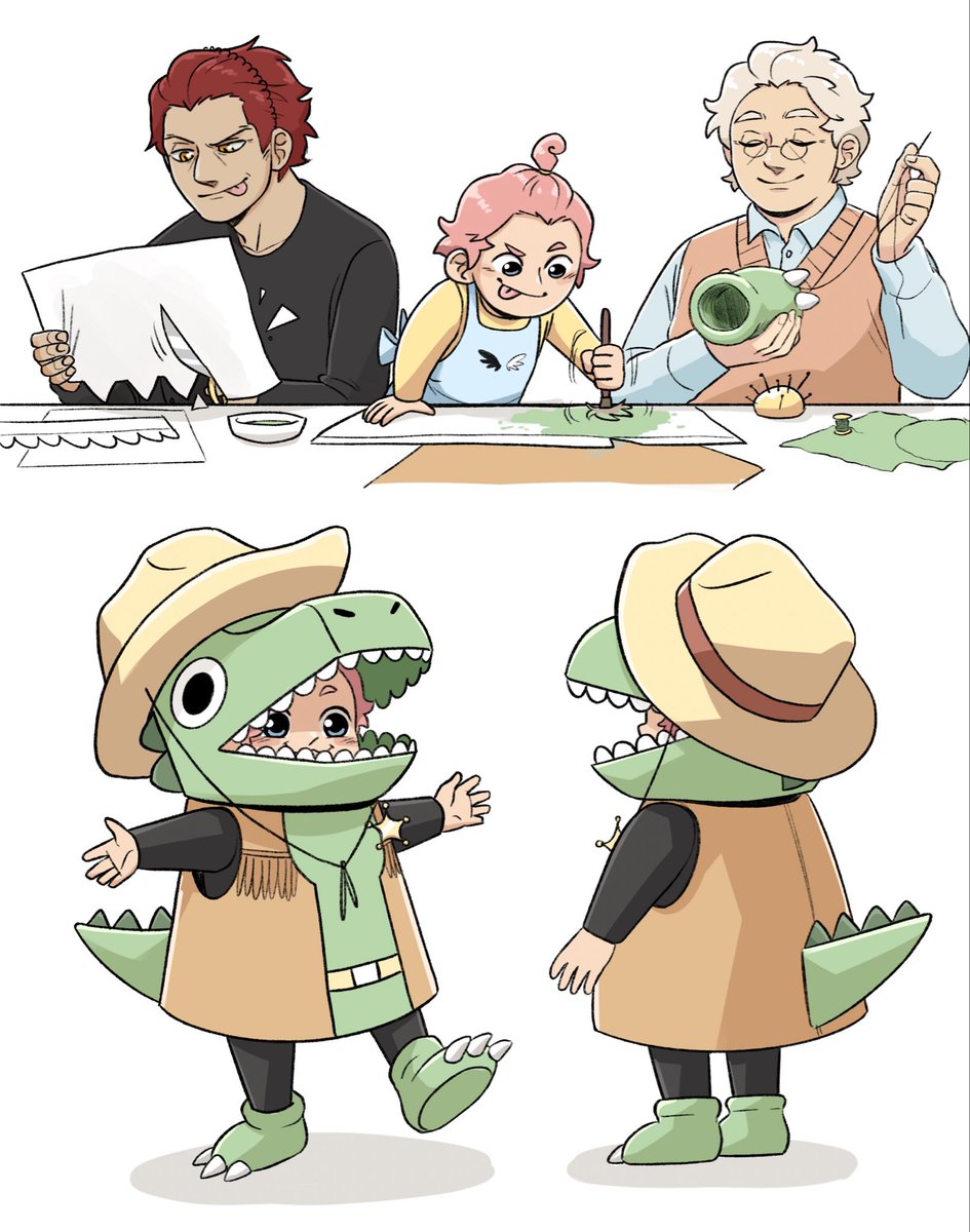 cesiscribbles's tweet photo. Halloween with the ineffable family! 🎃🧛🏻🦖🐈‍⬛

Part 1 (1/2) https://t.co/P4D0tagpR6