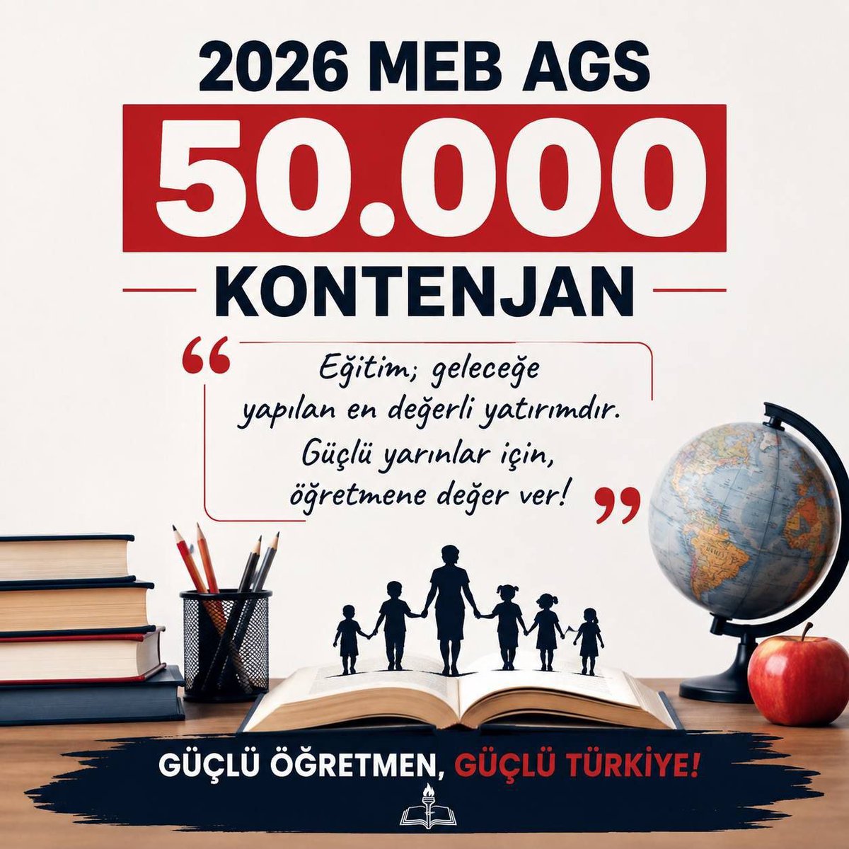 olgodski's tweet photo. Eğitimde genç kadroların dinamizmine her zamankinden çok ihtiyaç var. Okullarımızda bekleyen öğrencilerimiz için 2026 AGS sonucunda 50.000 kontenjan ayrılması ülkemizin geleceğine paha biçilmez bir yatırımdır. #Agsye50BinMüjdesi https://t.co/eOJjqejIqO