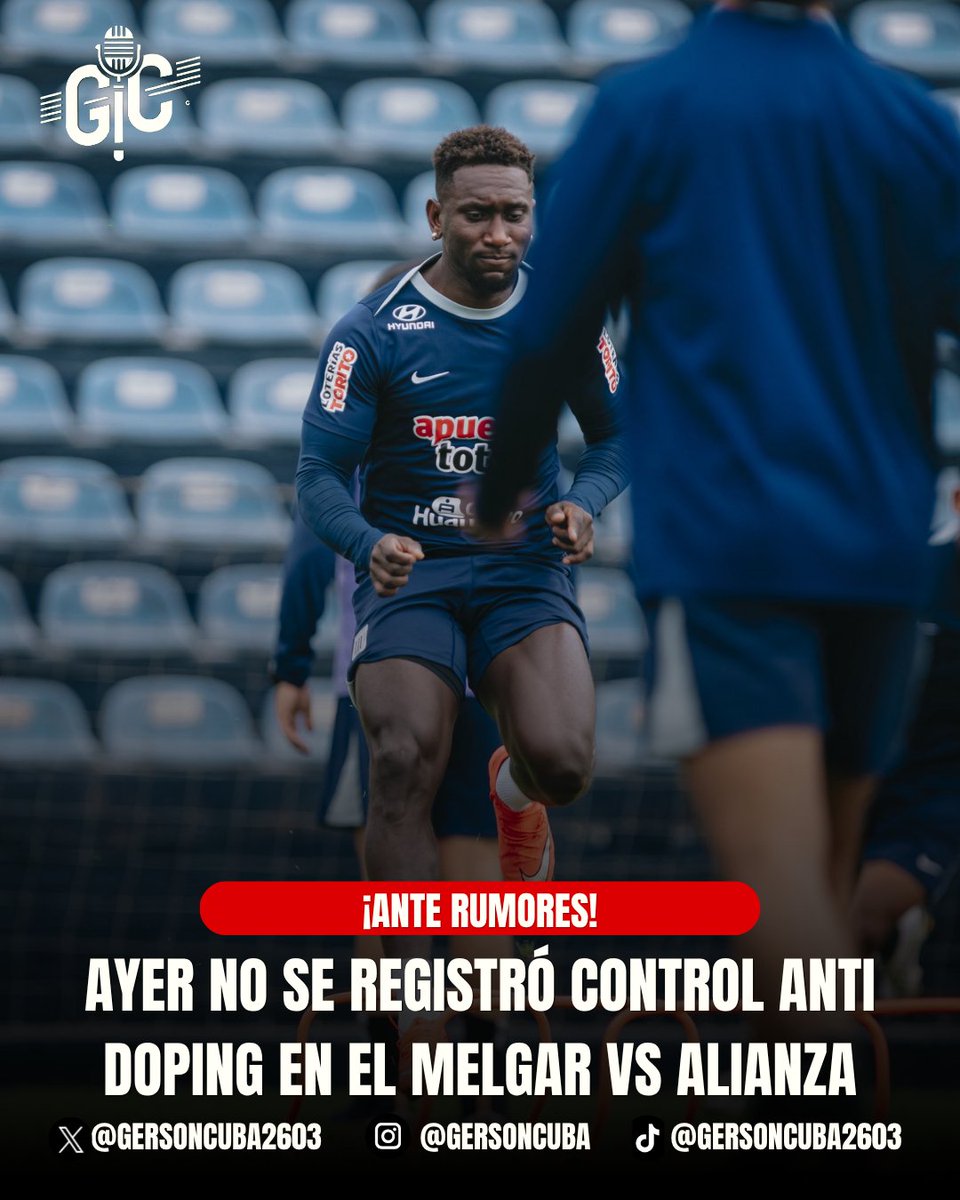 gersoncuba2603's tweet photo. Alianza Lima

- Hoy, el equipo tiene día libre.

- Ante los rumores sobre una supuesta negativa de Eryc Castillo a pasar un control antidoping, esta información es FALSA. Ayer no hubo control antidoping durante el encuentro. Estos controles se realizan mediante sorteo en cada partido, para evitar cualquier tipo de malinterpretación.

- Piero Cari no fue convocado para el partido de ayer por decisión técnica. No existe ningún caso de indisciplina y el jugador se encuentra físicamente en buenas condiciones. Ayer, además, fue titular en la victoria de Alianza Lima en Liga 3 ante Pacífico.