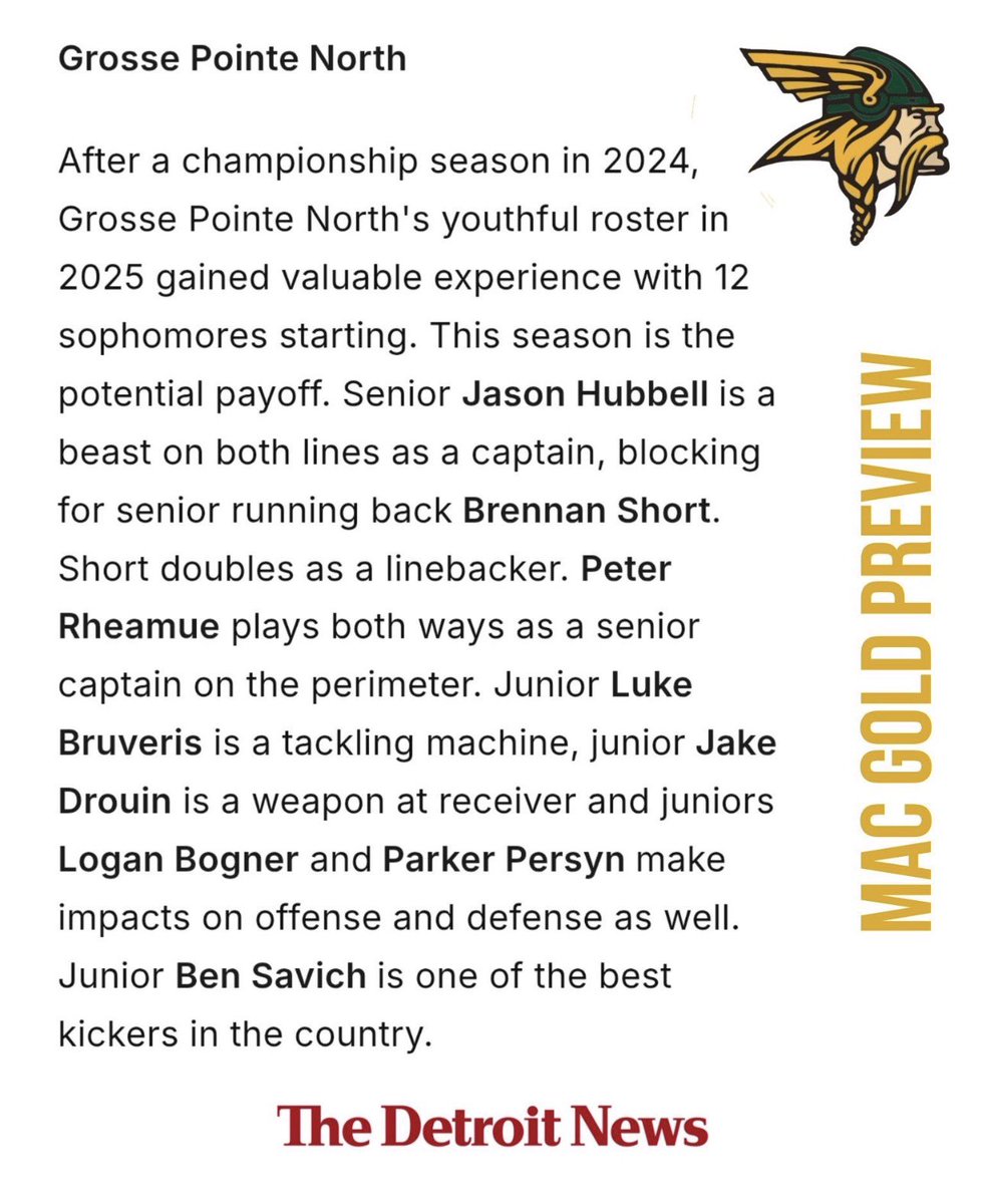 LoganBogner's tweet photo. Preview of @GPN_FTBL from @detroitnews  

Excited to showcase all of our hard work against Troy! https://t.co/O1GstOKK1j