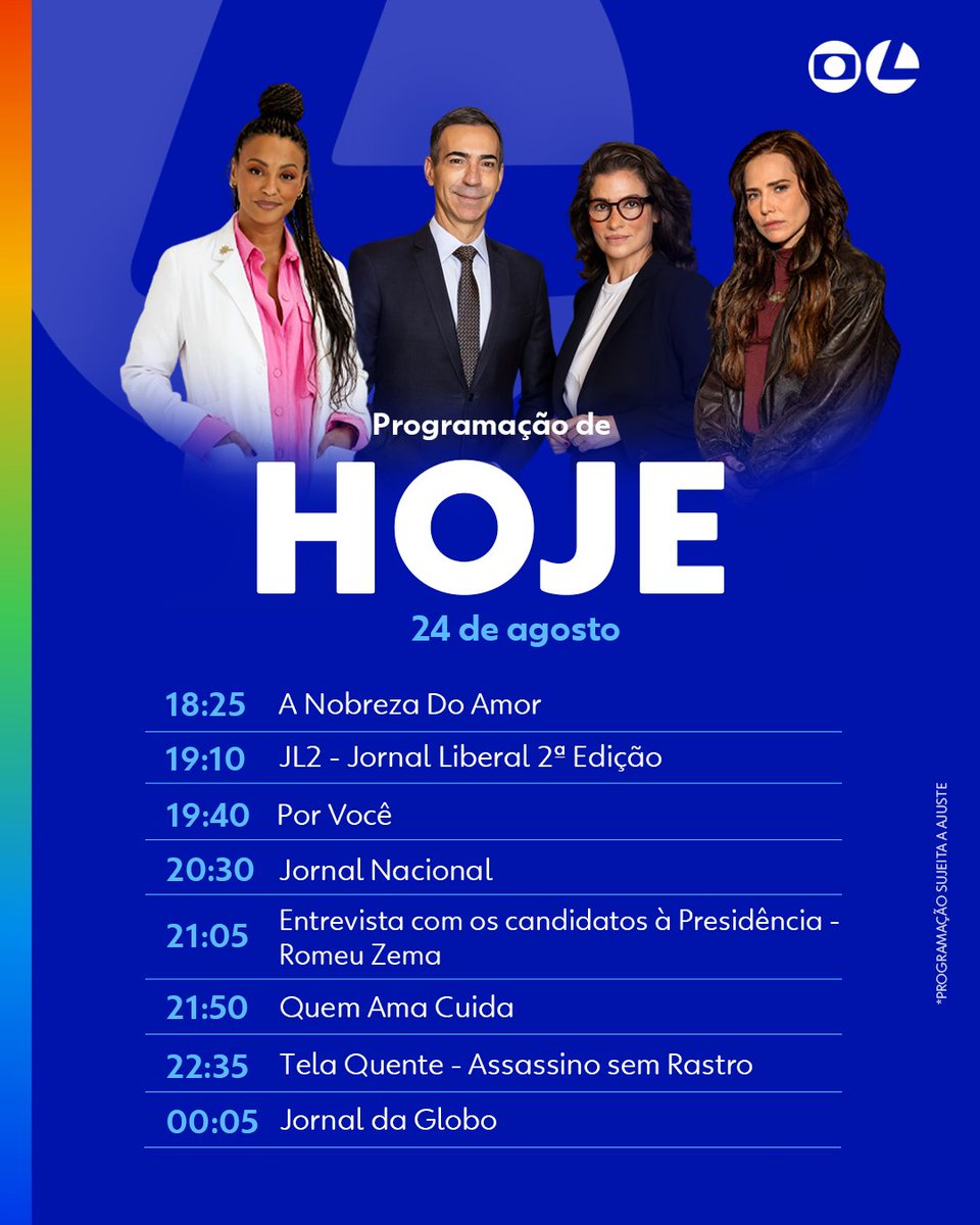 TVLiberal's tweet photo. 📺 Passando pra avisar a programação de hoje na #TVLiberal. ️
⏰ Fique por dentro dos horários desta segunda (24) ✨ https://t.co/M6bffuWgJn