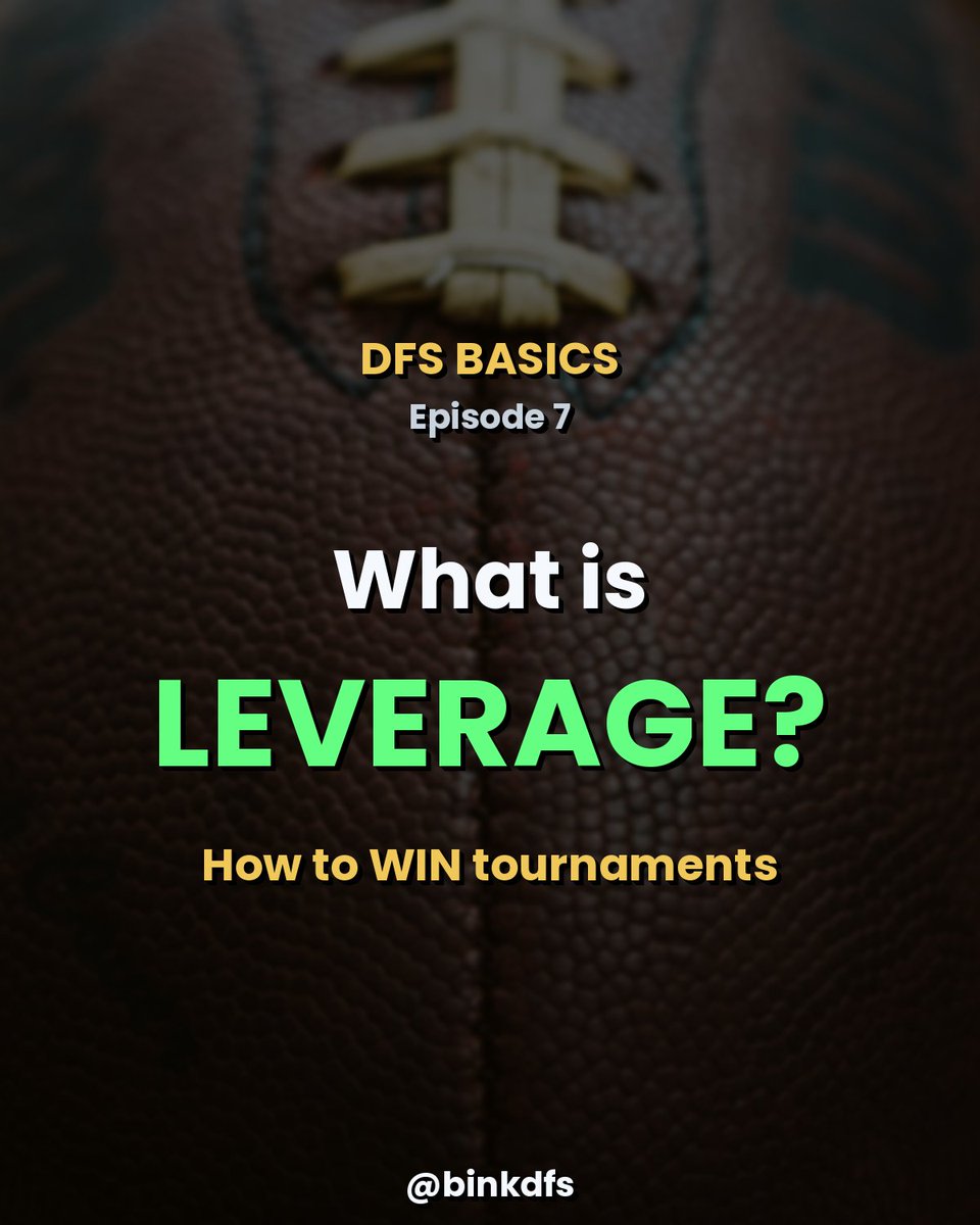 Bink_dfs's tweet photo. DFS Basics — Episode 7: What is Leverage?

The concept that separates DFS winners from break-even players.

Low-owned players with high upside. When they hit, you WIN because most people don't have them.

Full 10-slide breakdown on Instagram @binkdfs https://t.co/hHrWceABcE