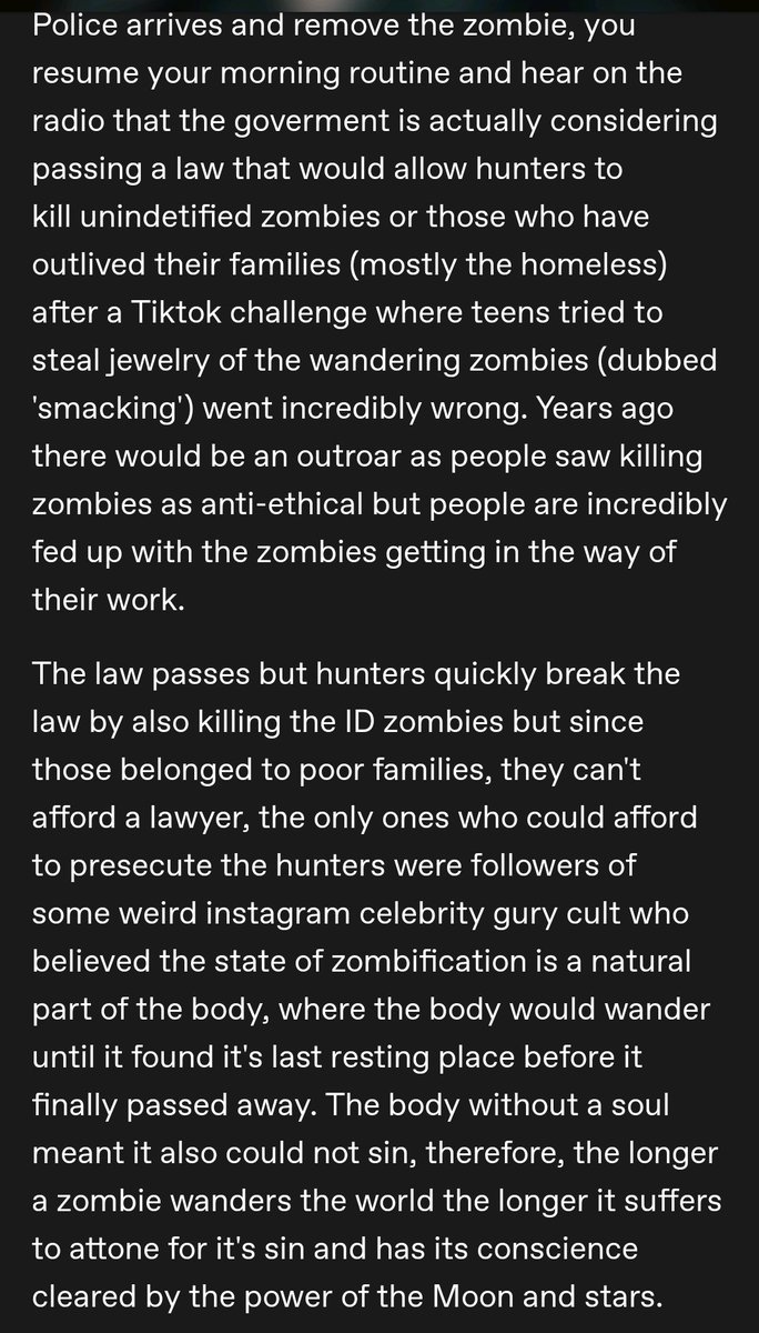 LEPER_KlNG's tweet photo. i wrote a cringe esque post on tumblr abt this kind of zombie but i still believe this is how a zombie apocalypse like this would go https://t.co/NBZK1hNX3k