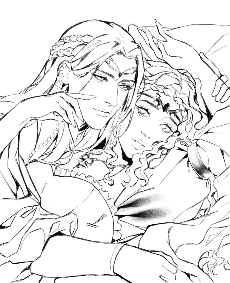 keruwich's tweet photo. A little sketch of Lyanna Stark and Rhaegar Targaryen (the appearance is taken from the play "The Mad King") ♡⁠(⁠>⁠ ⁠ਊ⁠ ⁠<⁠)⁠♡ https://t.co/RrpCCYXKiN