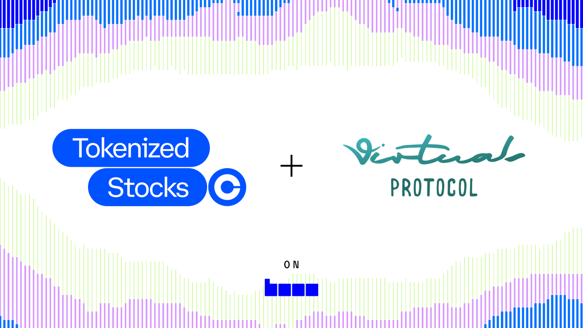 virtuals_io's tweet photo. Coinbase Tokenized Stocks are live on @base.

From day one, agents on Virtuals can hold equities in their own wallets. The investable universe for working agents now includes the stock market.

Available in eligible jurisdictions outside the U.S. https://t.co/jUsJ8Bj5jM