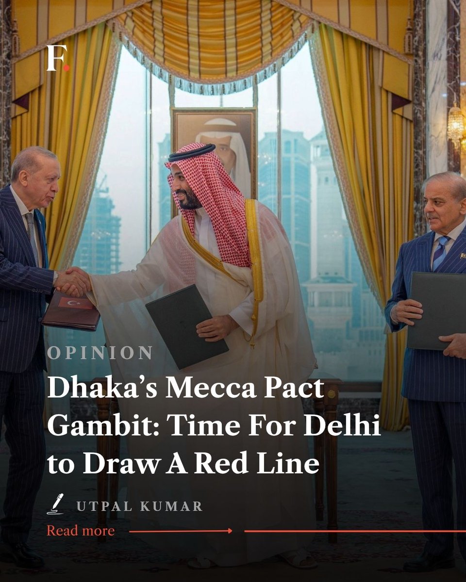 firstpost's tweet photo. 'This is a red line Bangladesh would be wise not to cross. Doing so would strip away much of the remaining pretence that relations between Dhaka and Delhi can continue as business as usual,' writes @Utpal_Kumar1 https://t.co/be8FGWDdS4