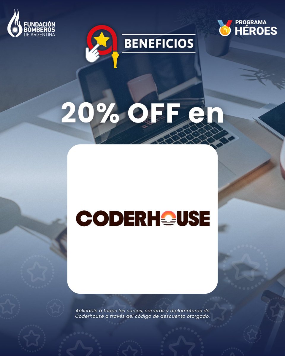 BomberosFund's tweet photo. Tu próxima carrera es en #CoderHouse

🚀 Disfrutá de descuentos exclusivos y aprendé todo lo que necesitas para potenciar tu formación

👨‍🚒👩‍🚒 ¡Si estás correctamente inscripto en RUBA, pedí ahora el código de descuento y empezá a estudiar de manera virtual

#ProgramaHéroes https://t.co/vMbxuRetod