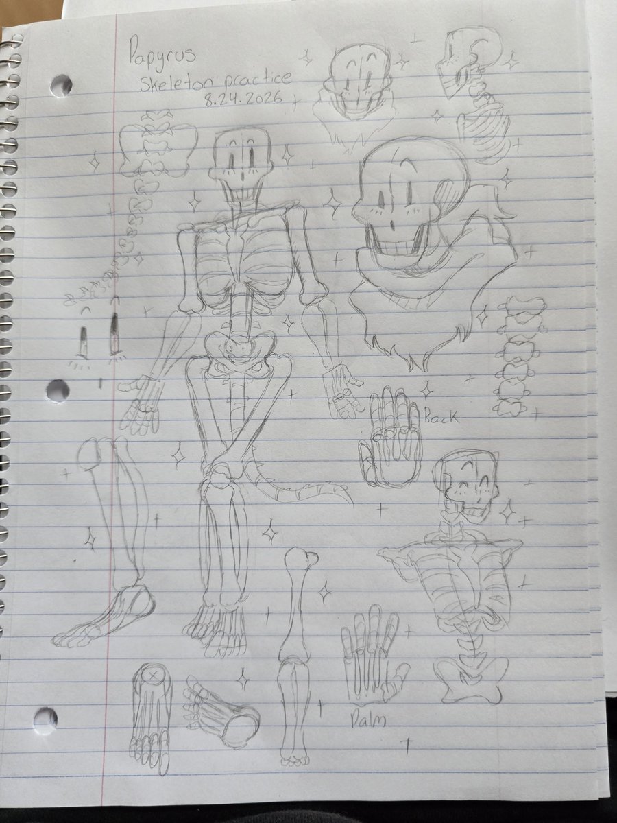 rottendollguts's tweet photo. Papyrus skeleton practice! https://t.co/erIgOtmY33