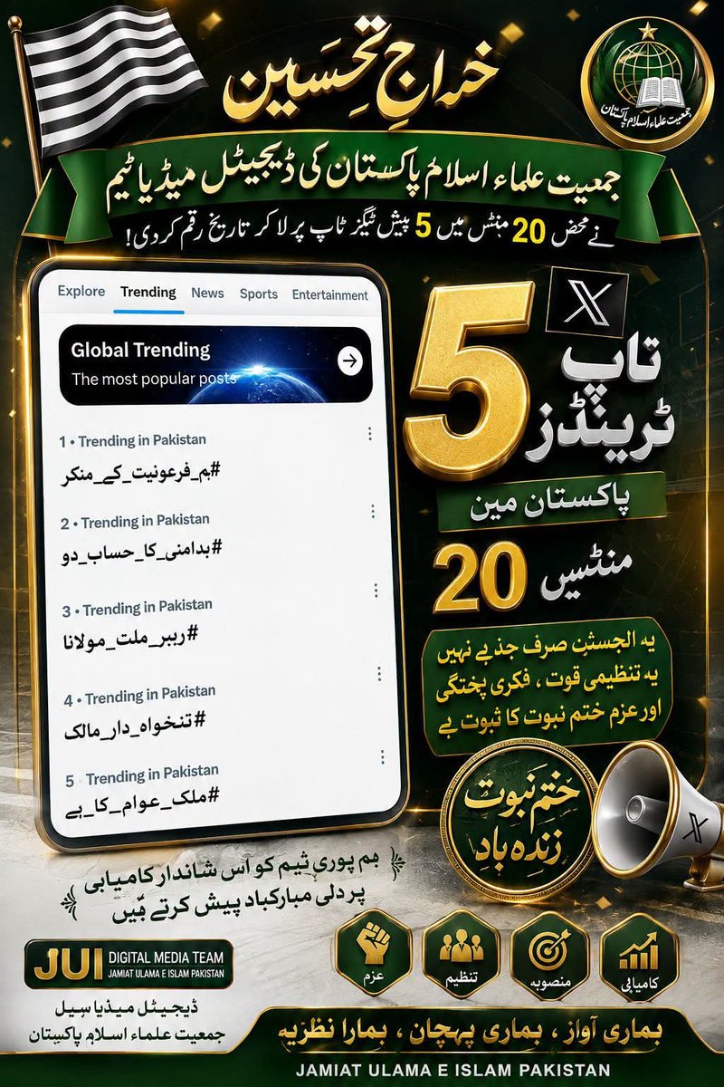 JUI_H_M_153's tweet photo. شاباش ابابیلوں ہمت کریں 

#رہبر_ملت_مولانا
#ہم_فرعونیت_کے_منکر
#ملک_عوام_کا_ہے
#تنخواہ_دار_مالک
#بدامنی_کا_حساب_دو https://t.co/4YN704Mr78