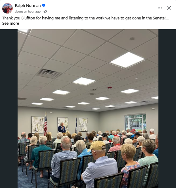 IAmNickReynolds's tweet photo. Ralph Norman was in Bluffton earlier today! This stop wasn't advanced to us in a news release... this area was something of a secret weapon in the governor's runoff too. https://t.co/ytVyU0i9dX