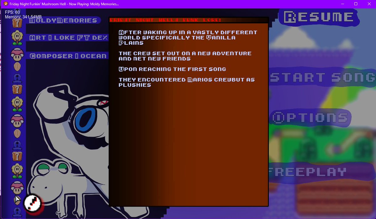 fnfmushroomH3ll's tweet photo. (this is not related to the big teaser)
we doing so much things to do in the team mod like adding lore in songs with a button that let you see the lore of song :p https://t.co/rj4vf0uCjT