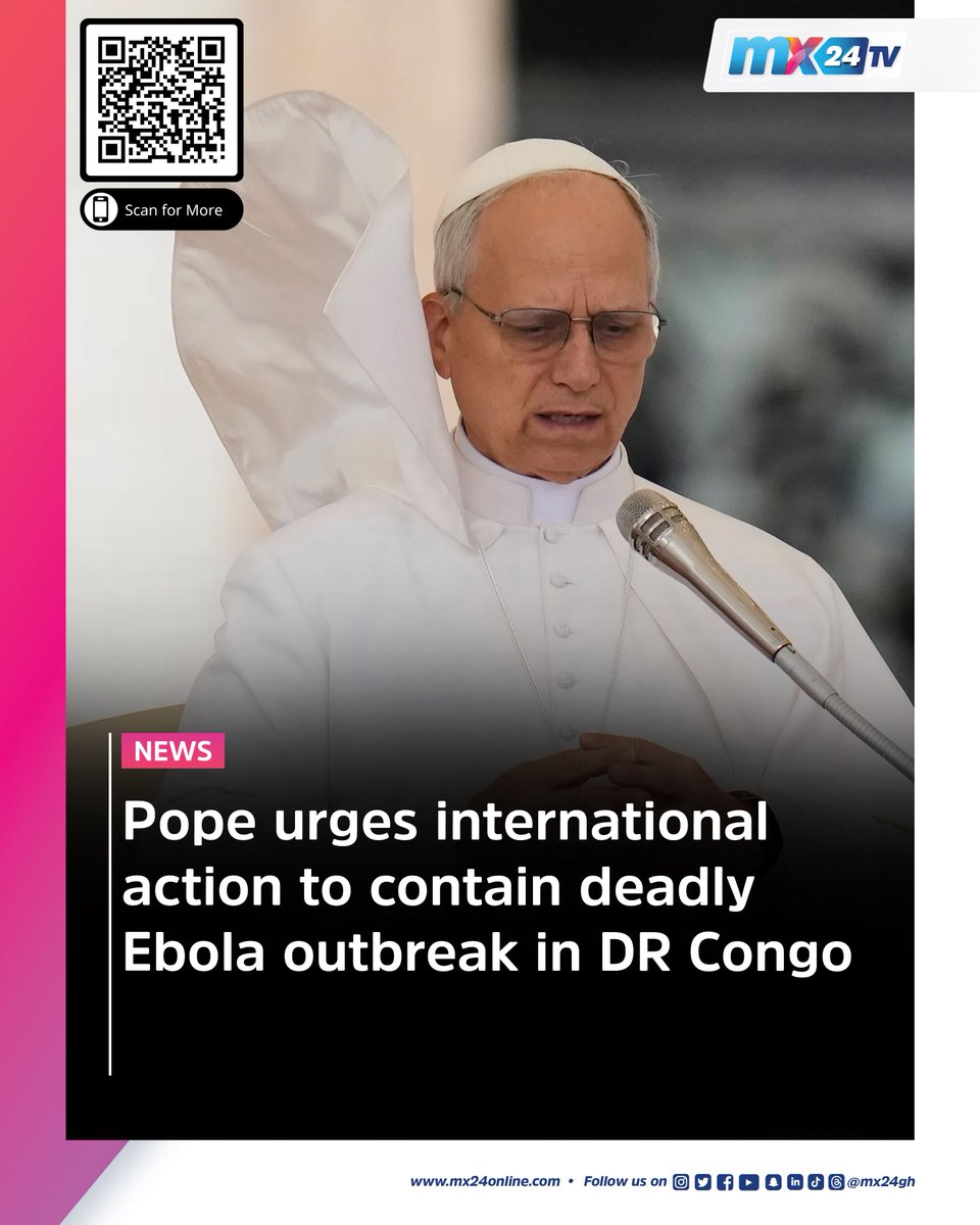 mx24gh's tweet photo. SWIPE 📲 Here are today’s biggest headlines. Download the MX24 app to read the latest news and updates.

#mx24gh #funfearlessfactual #mx24news #Ghana #Mahama #SlaveTrade #LafaBasin #PopeLeoXIV #Ebola #Iran #NewZealand #SocialMedia #FIFAWWC #Brazil https://t.co/44YAi8F2c9