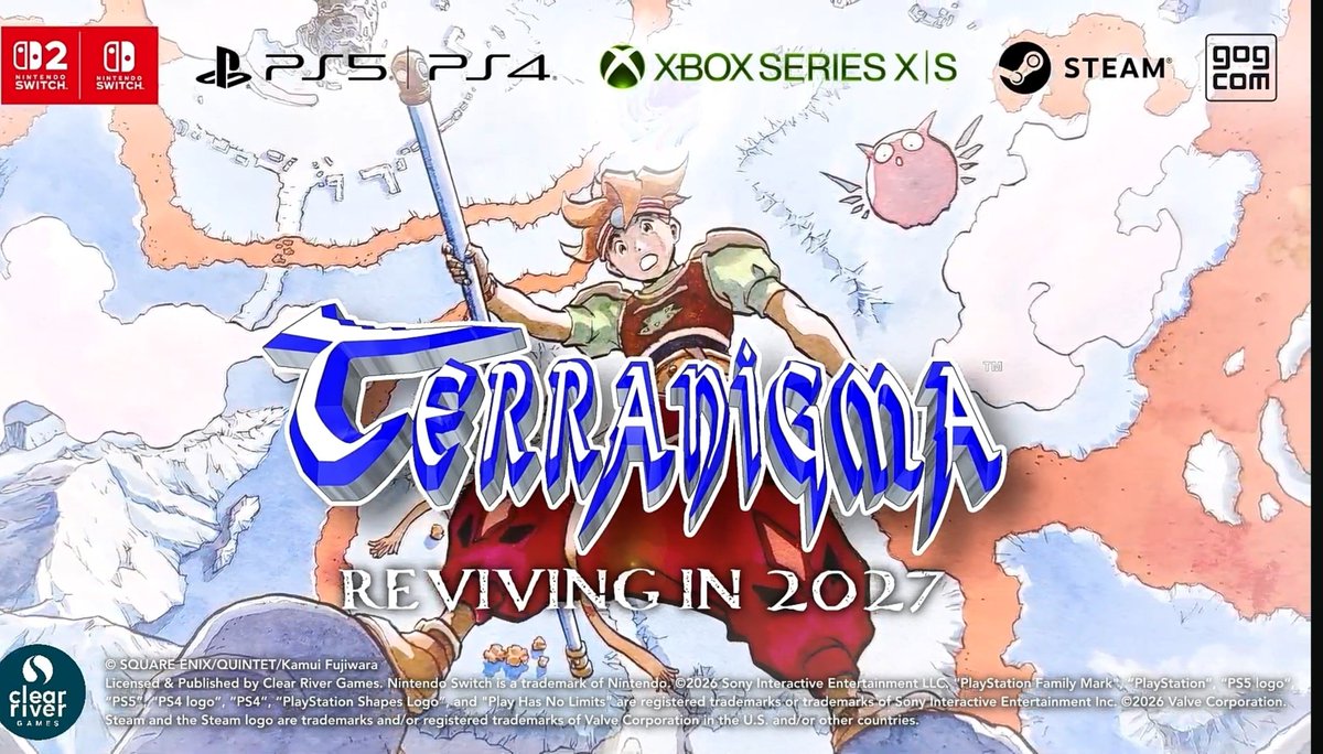 louarey's tweet photo. ¡Es oficial, #Terranigma vuelve! Con un relanzamiento programado para el próximo año, finalmeme Tenchi Sōzō llegará a América y a consolas actuales en todo el mundo. Uno de los mejores Action RPG que han existido. ¡Hoy es un día para celebrar! #Quintet #Enix #SuperFamicom #SNES https://t.co/cdrznnvLFS