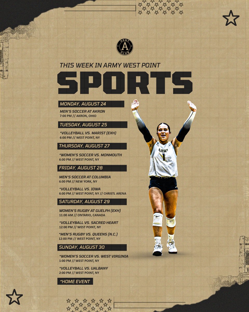 ArmyAClub's tweet photo. BACK AT IT ⚔️

🏐Volleyball kicks off the regular season against Iowa at Christl!
⚽Women's soccer went 2-0 on post!

#GoArmy | #BeatEveryone | #DutyHonorCountry https://t.co/CcdkLKZUct