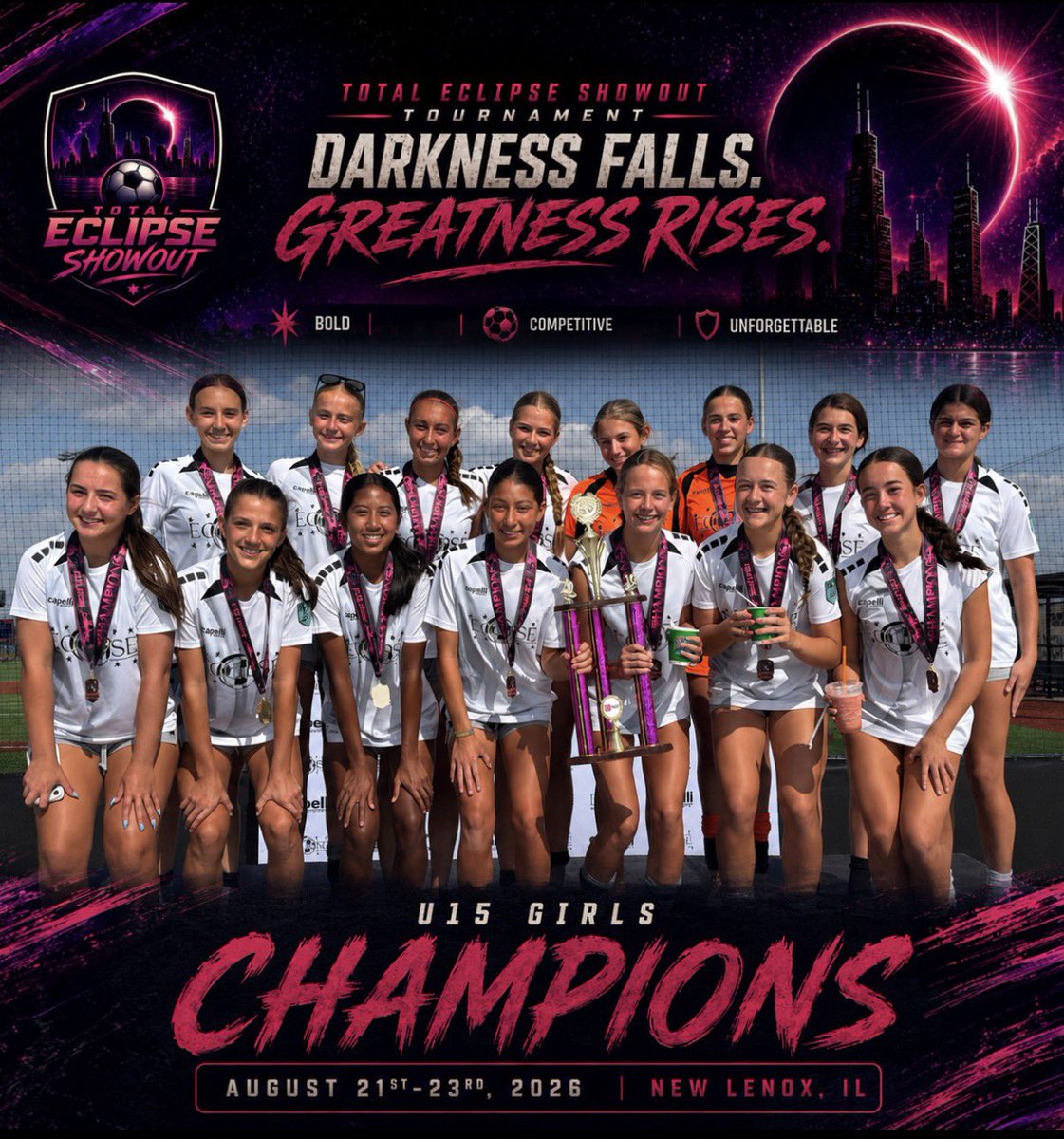 EclipseECNL2030's tweet photo. Great weekend at the @EclipseSelectSC Total Eclipse Showout! 🏆 Lots of soccer, lots of smiles, and a great way to kickoff our season together! ⚽️
#TotalEclipseShowout #TheEclipseNation 

@TopDrawerSoccer @TheSoccerWire @PrepSoccer https://t.co/0lViyY3946