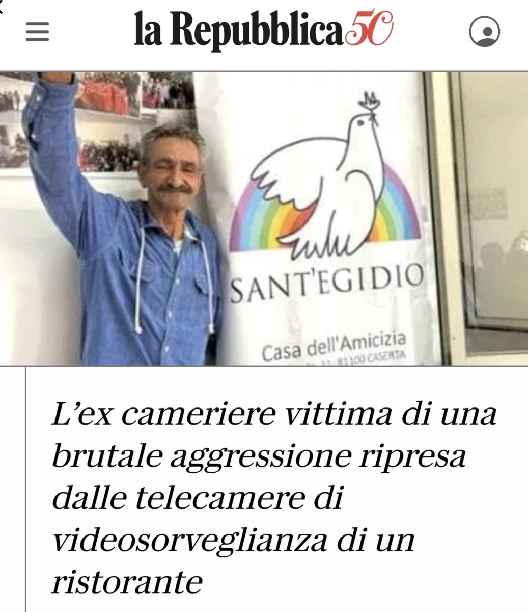 Sabo82AS's tweet photo. L’ex cameriere vittima di una brutale aggressione ripresa dalle telecamere di videosorveglianza di un ristorante. 

Esiste una umanità sana ed una umanità malata e cattiva. Bisogna a tutti i costi promuovere la prima! 

🙏🏻 📿 💚 https://t.co/zPq0v5WmMR