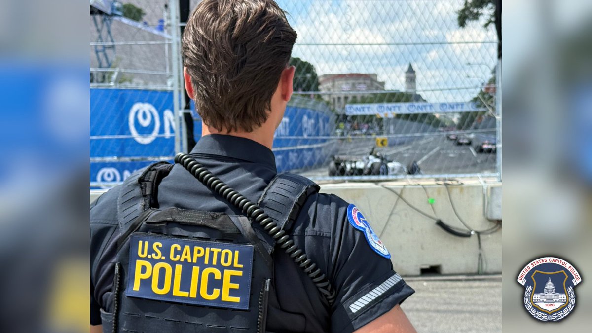 CapitolPolice's tweet photo. Sometimes you get to be a part of history in this job.

We worked with our local, state, &amp; federal partners to ensure the Freedom 250 Grand Prix went safely.

Thank you to everyone who secured the historic race -- and for letting our motors take a lap around the track. https://t.co/qufrjA4yvH