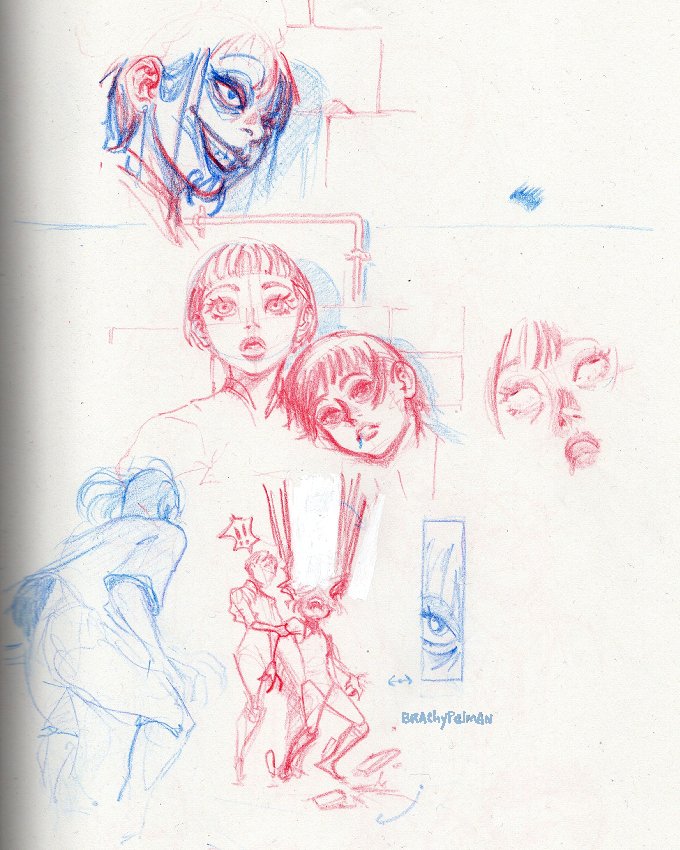 Brachypelman's tweet photo. Sometimes, i like to draw just a succession of panels.
A mini sequence appears in my mind, for any reason, and i must draw it right now or never. Like if i missed the sight of a shooting star, or something. #sketch #comicart #drawing #sketchbook https://t.co/ZfjiZBYvSm