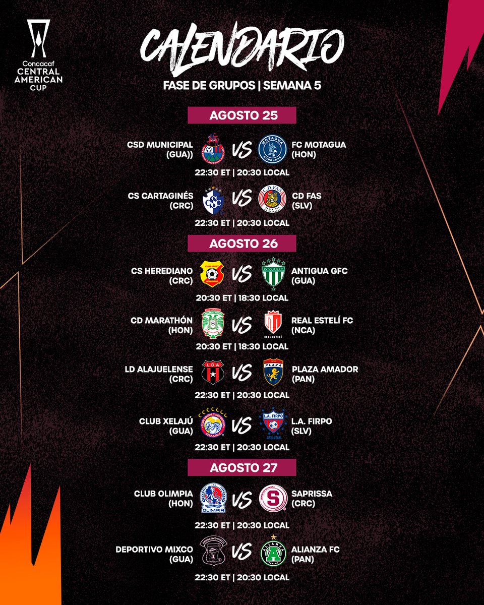 TheChampions's tweet photo. ¡Última Semana de la Fase de Grupos en la Copa Centroamericana! 🔥

¿Qué equipos avanzarán a Cuartos de Final? 💬 https://t.co/zemMJzKxWi