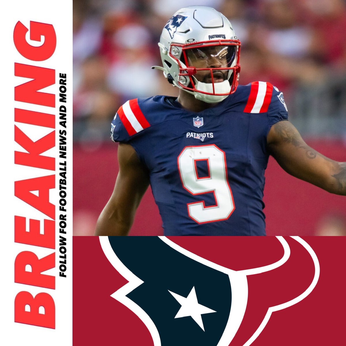 jasrifootball's tweet photo. BREAKING: The Texans are trading for Patriots WR Kayshon Boutee, per @TomPelissero https://t.co/swx3t18c3U