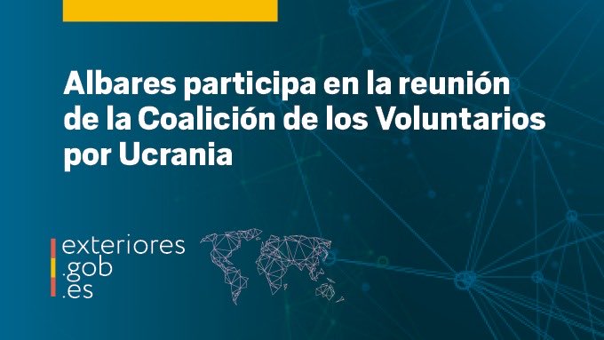 MAECgob's tweet photo. El ministro @jmalbares ha participado este lunes por videoconferencia en la reunión de la Coalición de los Voluntarios por Ucrania, celebrada coincidiendo con el 35.º aniversario de la restauración de su independencia.

🔗 https://t.co/XfPegibWhv https://t.co/HNhyArG8Fh