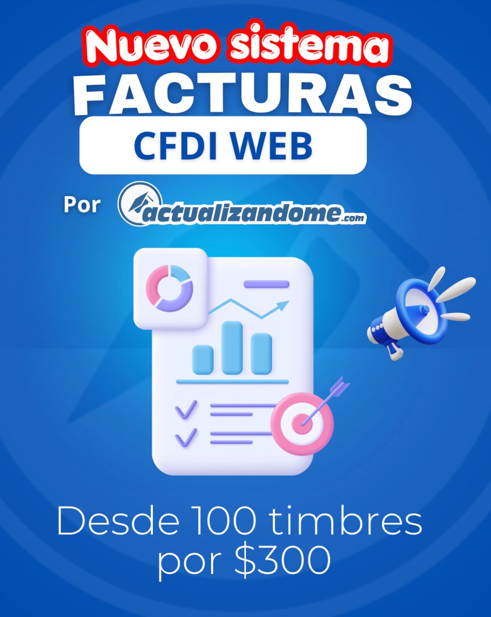 CTI_actualiza's tweet photo. 🤩 NUEVO SISTEMA DE FACTURAS CFDI WEB
📄 Emite tu #CFDI sin complicaciones y desde la web.
📦 Paquetes disponibles de 100 a 1000 timbres
🛒 LINK DE COMPRA https://t.co/3L1Ttg8jKH
#BarraActualizandome #contadoresmexico #facturas https://t.co/KpzT9vE0c0