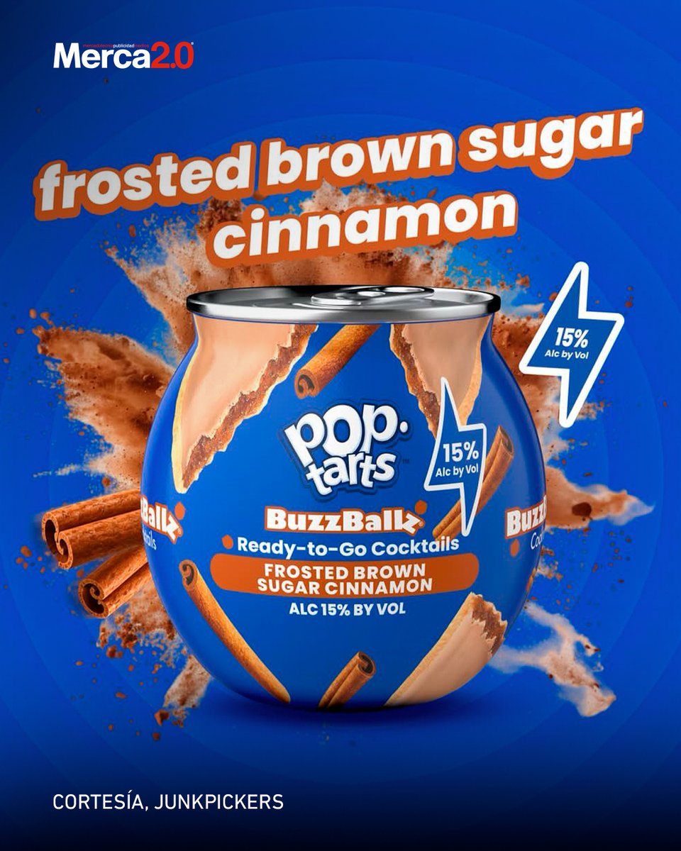 Merca20's tweet photo. BuzzBallz y Pop-Tarts se unieron para transformar los sabores Frosted S’mores y Frosted Brown Sugar Cinnamon en bebidas alcohólicas listas para tomar, llevando dos clásicos del desayuno a una experiencia completamente distinta.🥤🔥 https://t.co/MSPUcvJjWo