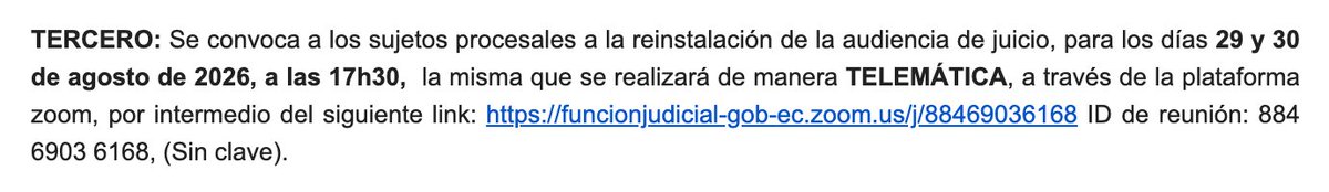 marsshmelow's tweet photo. 🔴El caso Triple A entra en un momento decisivo.

Acaban de notificar la fecha y hora para la audiencia en la que el Tribunal dará a conocer su decisión.

Como parte de la defensa en este proceso, he acompañado de cerca su desarrollo y sus implicaciones jurídicas. Aunque buena parte de lo que antes compartía sobre mi trabajo quedó en mi antigua cuenta, retomo por aquí esta etapa final.

Cuando conozcamos la decisión, habrá bastante que analizar.