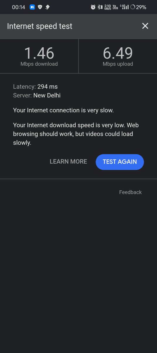 Iam_neeteesh's tweet photo. Patna (800006) me Vi ki 'bawaal' speed dekh lo bhaiyo! 1.46 Mbps download speed ke saath 2G ke zamaane ki yaad dila di inhone. Koi galti se bhi mat lena yeh SIM! @ViCustomerCare solve karo ya port karu? Contact: 9334932852 #ViSucks #Patna800006 #ViNetwork https://t.co/dZtmSF4g4W
