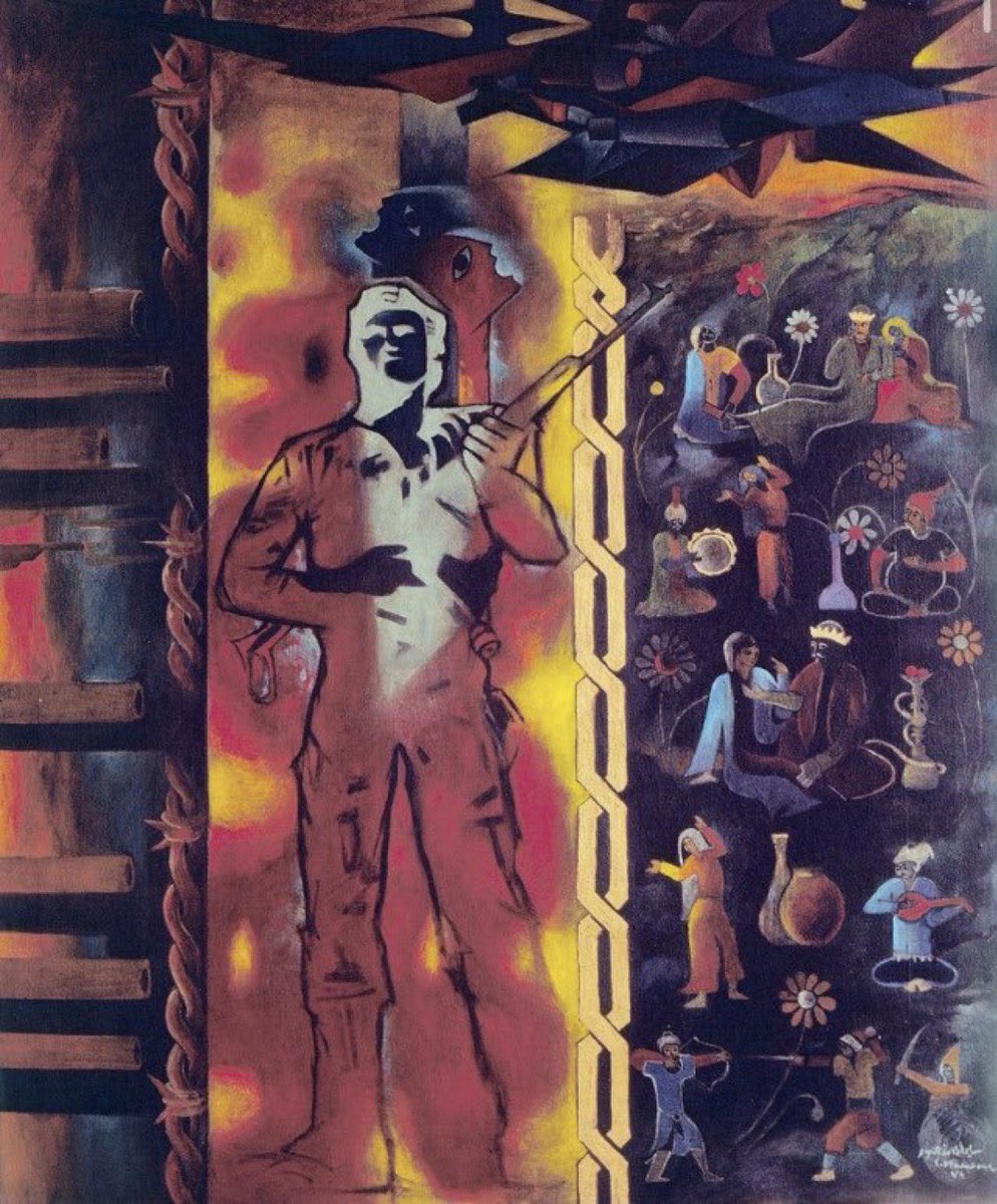 VintageVault8's tweet photo. Rest in peace to the legendary Palestinian artist Sliman Mansour, his work will live on forever 

Some of my favorite pieces: 
South Lebanon 
Daughter of Jerusalem 
The Holy family https://t.co/S94l7VmwQn