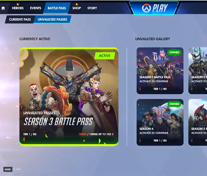 overfire_news's tweet photo. All #Overwatch Battle Passes are coming back in mid-season update

In the official video from Playoverwatch channel you can see all 23 Unvaulted Passes. Once you purchase old BP it will stays with you forever!

If you already have one, you can level up it at your own pace. Unvaulted BPs won't contain premium currency, Mythic Prisms, Prestige Titles, or Mythic Hero Skins.