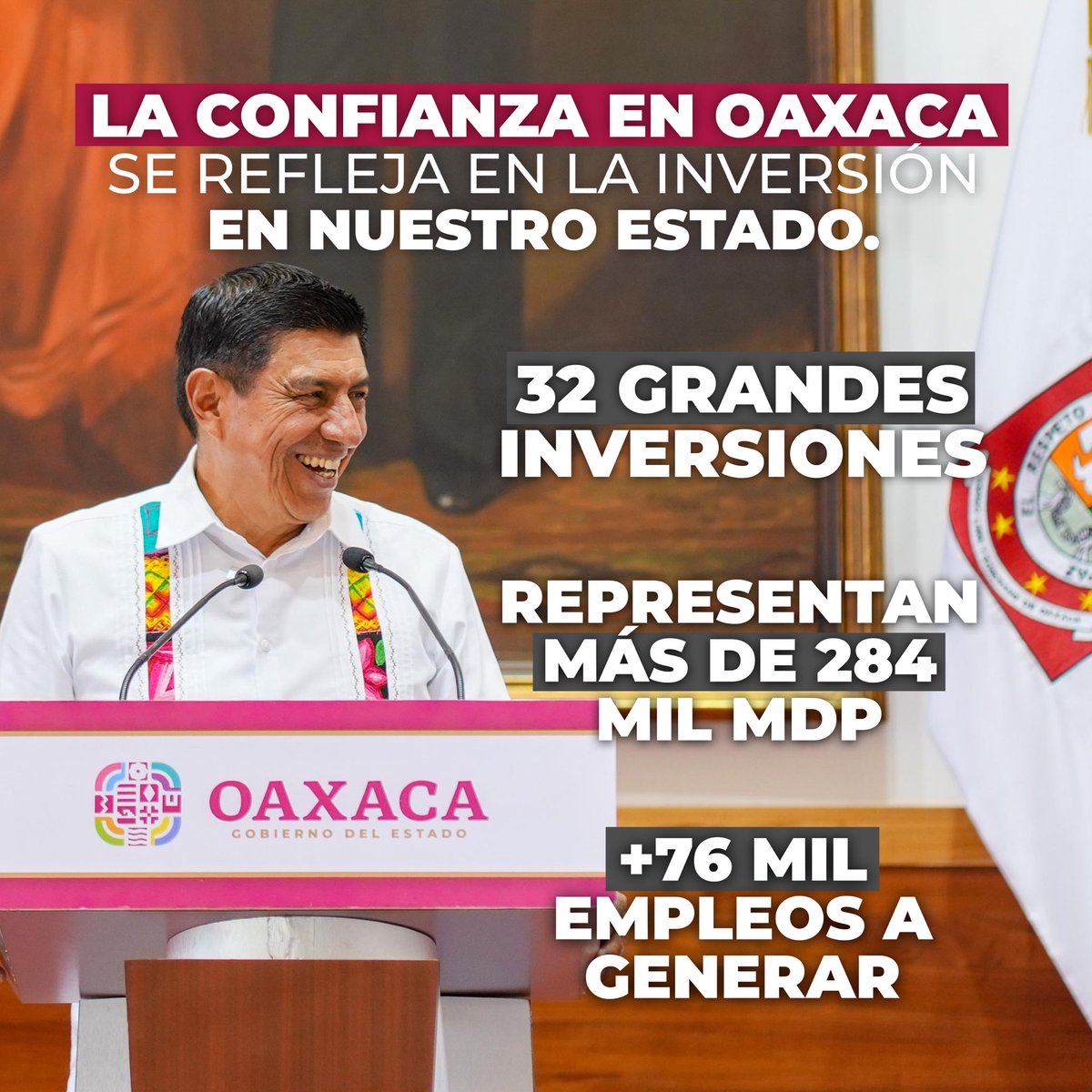 salomonj's tweet photo. Amigas y amigos, aquí les comparto el resumen de nuestra conferencia de prensa. 🙌🏽

🏗️ Presentamos los avances del Paso a Desnivel Monumento a Juárez.
🛒 Impulsamos a las y los productores con el programa Orgullo Oaxaca.
💲 Crece la confianza para invertir en nuestro estado y generar nuevas oportunidades.
🚌 BinniBus transforma el transporte público y beneficia a miles de familias.

Así seguimos trabajando por el bienestar de nuestras paisanas y paisanos. 🙌🏽