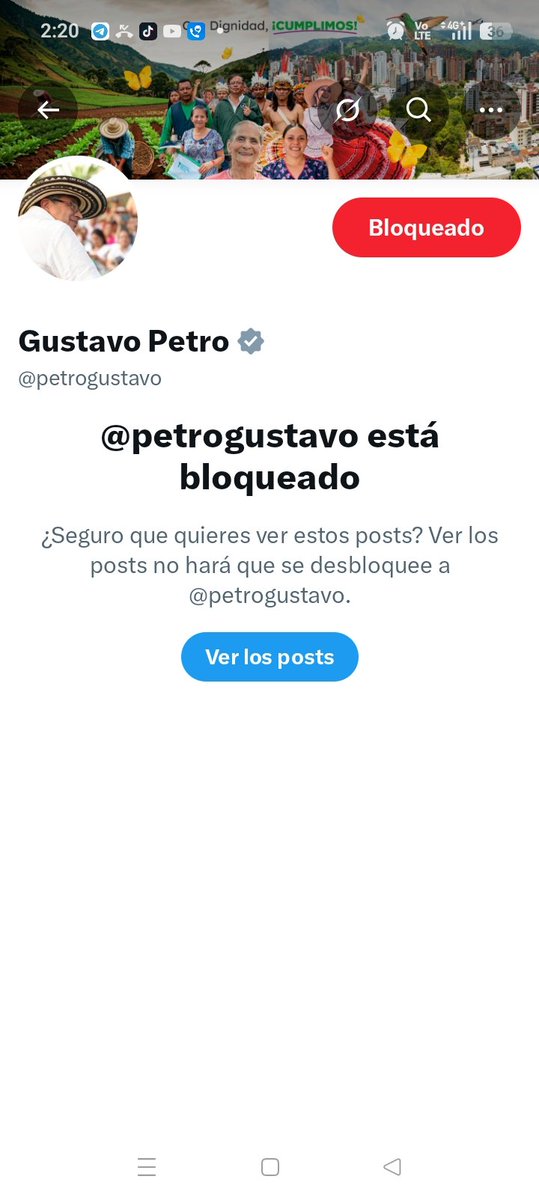 YonAlexanderGo1's tweet photo. @PachoSantosC  Doctor Pacho con voquemos el Bloqueo totalmente de Gustavo petro. Así como yo lo hice. @ABDELAESPRIELLA  todo colombia a difundir. https://t.co/UGk49nV4lN