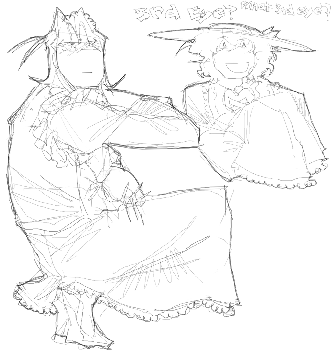 chronomaniacal's tweet photo. old doodles repost #touhouproject #touhou https://t.co/dd6bI6Kgiw