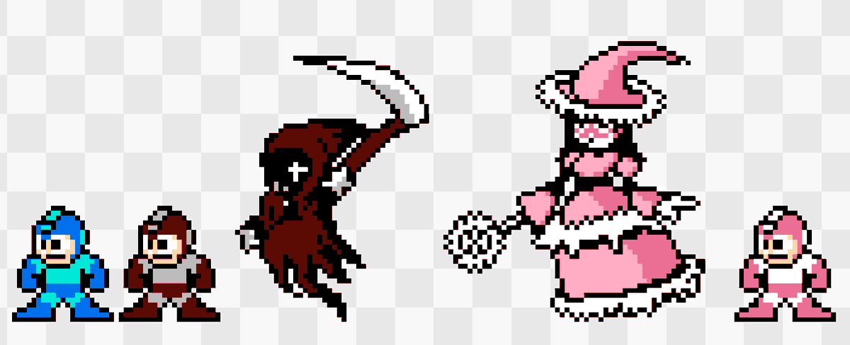 Tylernator68's tweet photo. Here's two Megaman Robot Master ocs I made a little while ago. Scythe man, and Saw woman https://t.co/kKuULEhvJI