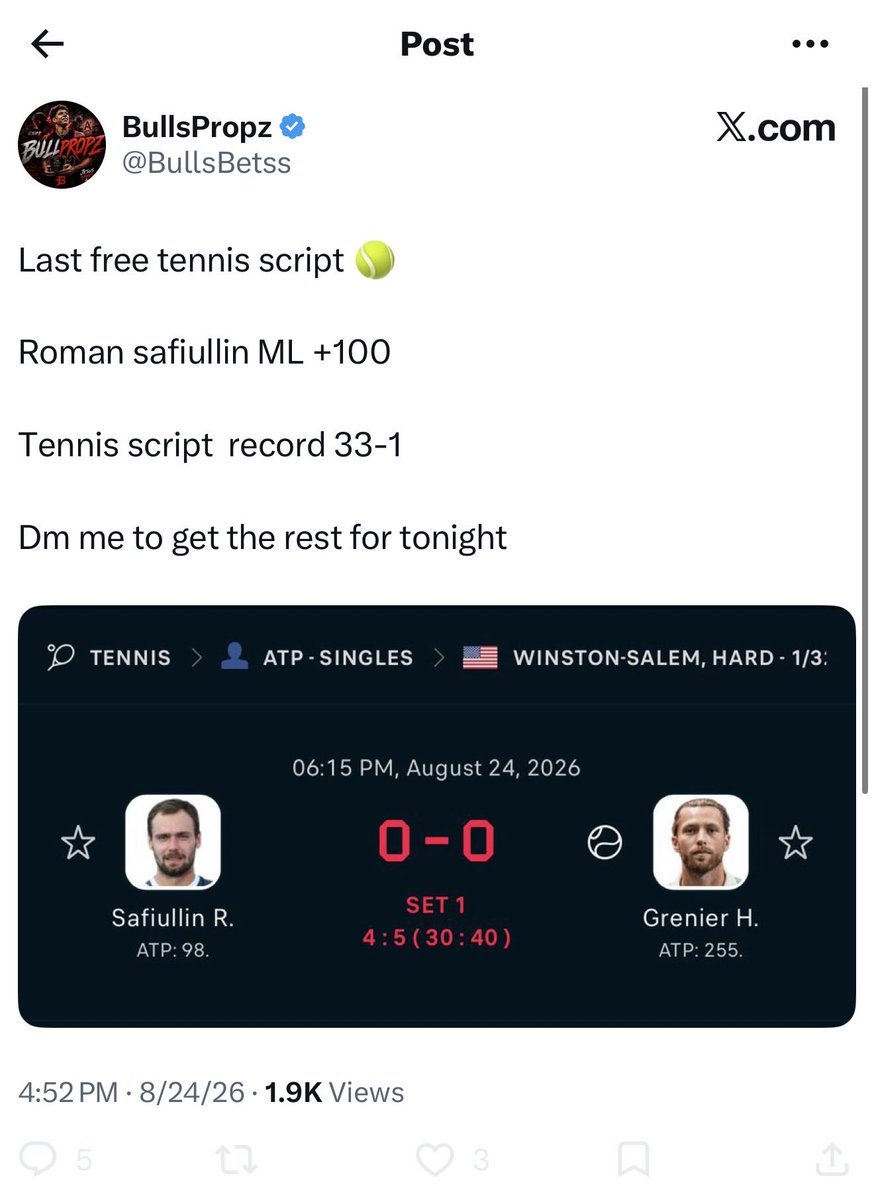 Blindside_Picks's tweet photo. This is the same guy that said he was 28-2 just three days ago and now has been caught lying about his “33-1” record and is deleting tweets 😂😂🤦‍♂️ these people are certified scumbags. You aren’t fooling anybody bud. 

#GamblingX #GamblingTwitter https://t.co/KmDSDw7rIw