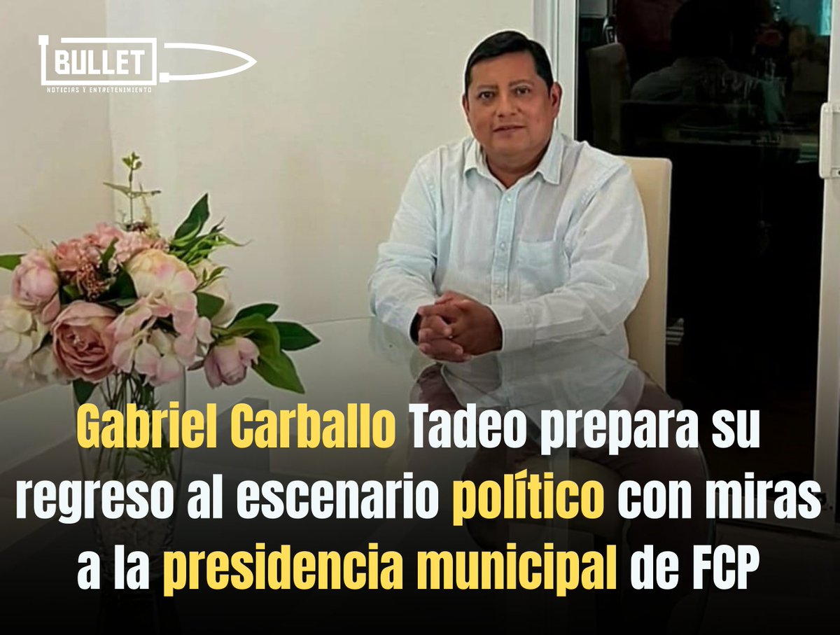 bulletqroo's tweet photo. El tablero político comienza a alinearse en Felipe Carrillo Puerto y Gabriel Carballo Tadeo, expresidente municipal de dicha demarcación, se perfila como una de las cartas más sólidas para la presidencia municipal.

Se sabe de buenas fuentes que el experimentado político ya prepara su regreso al escenario político de la Zona Maya rumbo a la sucesión de 2027, con intenciones de participar en el proceso interno de Morena con miras a la candidatura a la presidencia municipal.

Tiene trayectoria, tiene trabajo y sobre todo tiene el compromiso para ser el relevo de Mary Hernández Solís en la silla mayor de Palacio Municipal.

La coordinación territorial en esta demarcación permitirá al ex alcalde carrilloportense ampliar su posicionamiento en la marcha urbana y las comunidades rurales, donde, sin importar el tiempo, mantiene presencia y sigue contando con el respaldo de la ciudadanía después de 10 años de permanecer alejado de los reflectores políticas.

Aunque todavía no hay nada escrito, no se puede negar que las encuestas lo colocan como uno de los favoritos, con al menos el 33% de las preferencias y llegando a superar otros perfiles competitivos, como el actual síndico municipal, Mario "Bebo" Aguilar y hasta incluso el diputado local José María Chacón Chablé.

Gabriel Carballo Tadeo ocupó la presidencia municipal de Felipe Carrillo Puerto, durante el período 2013-2016, pero hoy su nombre vuelve a sonar y es con altas posibilidades para dar la sorpresa y también la batalla en el proceso interno de Morena y aliados.