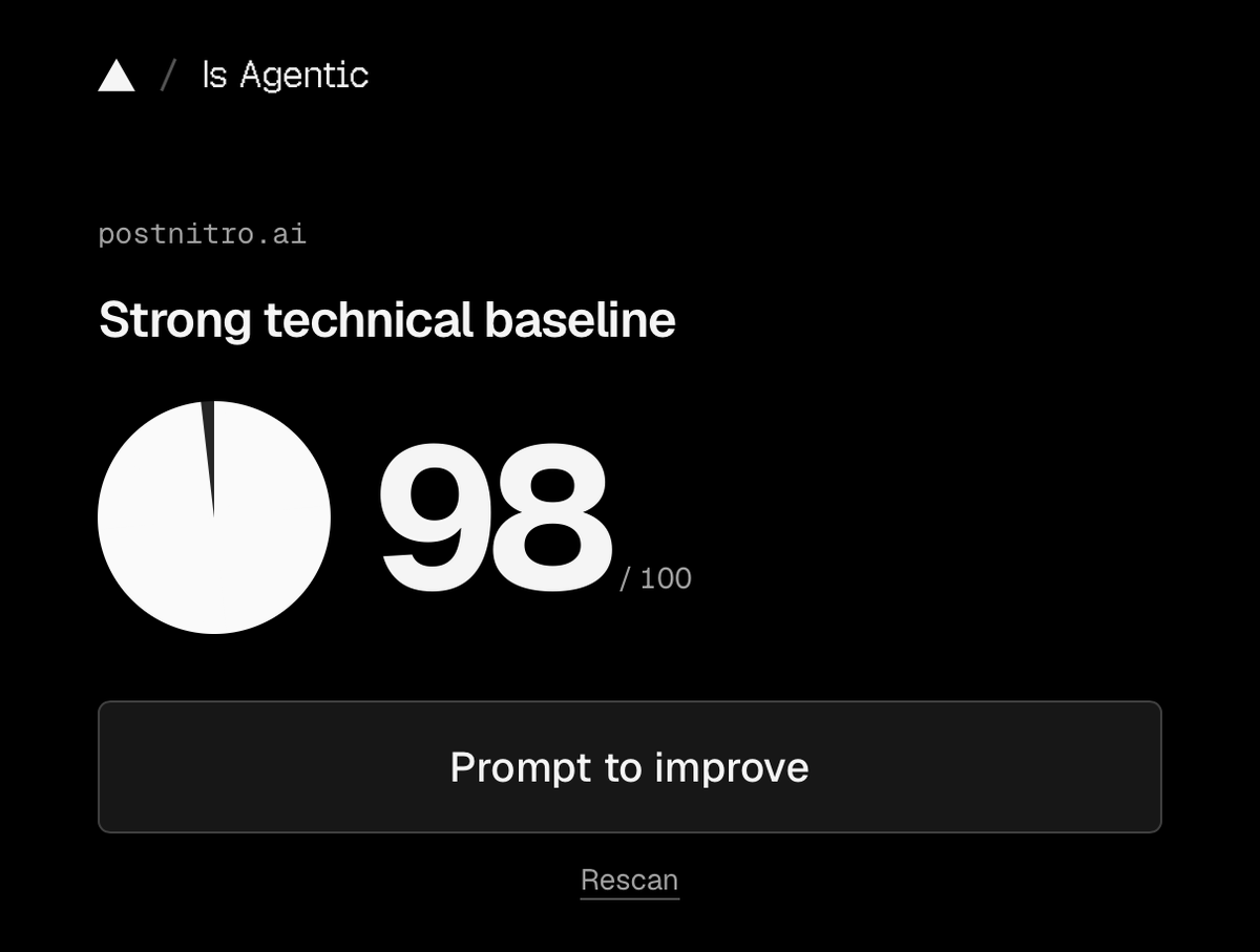 muneeb_builds's tweet photo. I think we've peaked agent readiness :D https://t.co/BZh5yKsMat