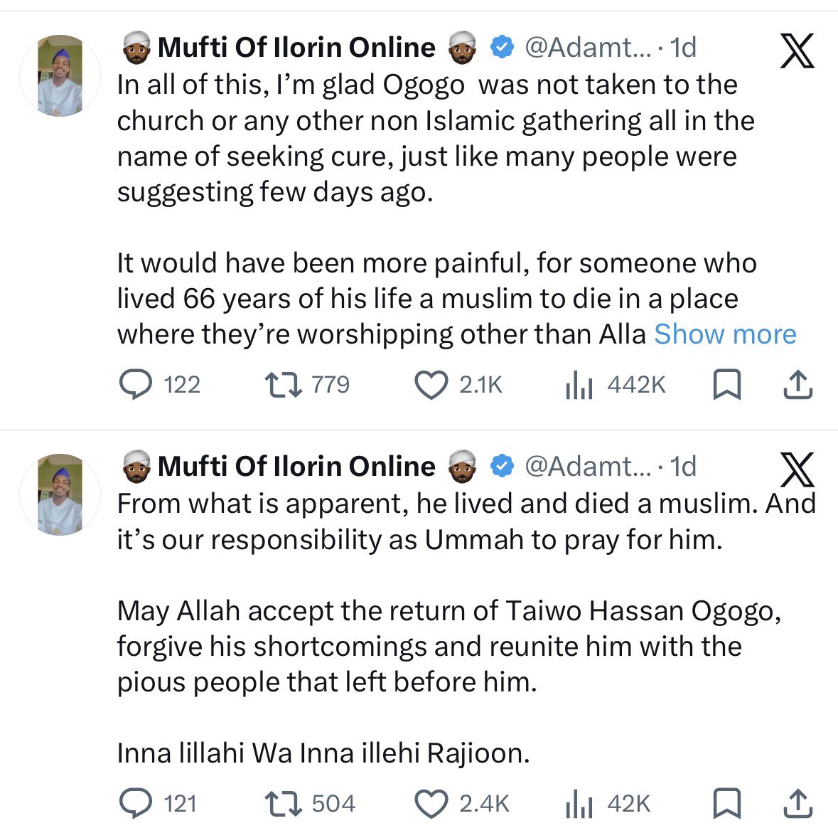 The_Movas's tweet photo. If the criticism is that he should have consoled the family first, @Adamthallith already did. He offered his condolences and made du’a for the deceased before saying anything else.

What many people outside Islam see as a lack of emotion is often a reflection of our belief, not a lack of compassion. Islam teaches us that every soul will taste death and that this life is temporary. We cry, we grieve, and we miss our loved ones, but we also submit to the decree of Allah.

Ask any sincere, practicing Muslim what their greatest fear is, and many will give the same answer: “to die without Islam or without Iman”.That is a far greater fear than death itself.

So when a Muslim dies upon Islam, we mourn the loss, but we also thank Allah that He allowed them to leave this world as a believer. 

That doesn’t erase the pain of those left behind, but it brings comfort and hope. 

That’s why our response often includes “Inna lillahi wa inna ilayhi raji’un” and du’a asking Allah to forgive them, have mercy on them, and grant them Jannatul Firdaus.