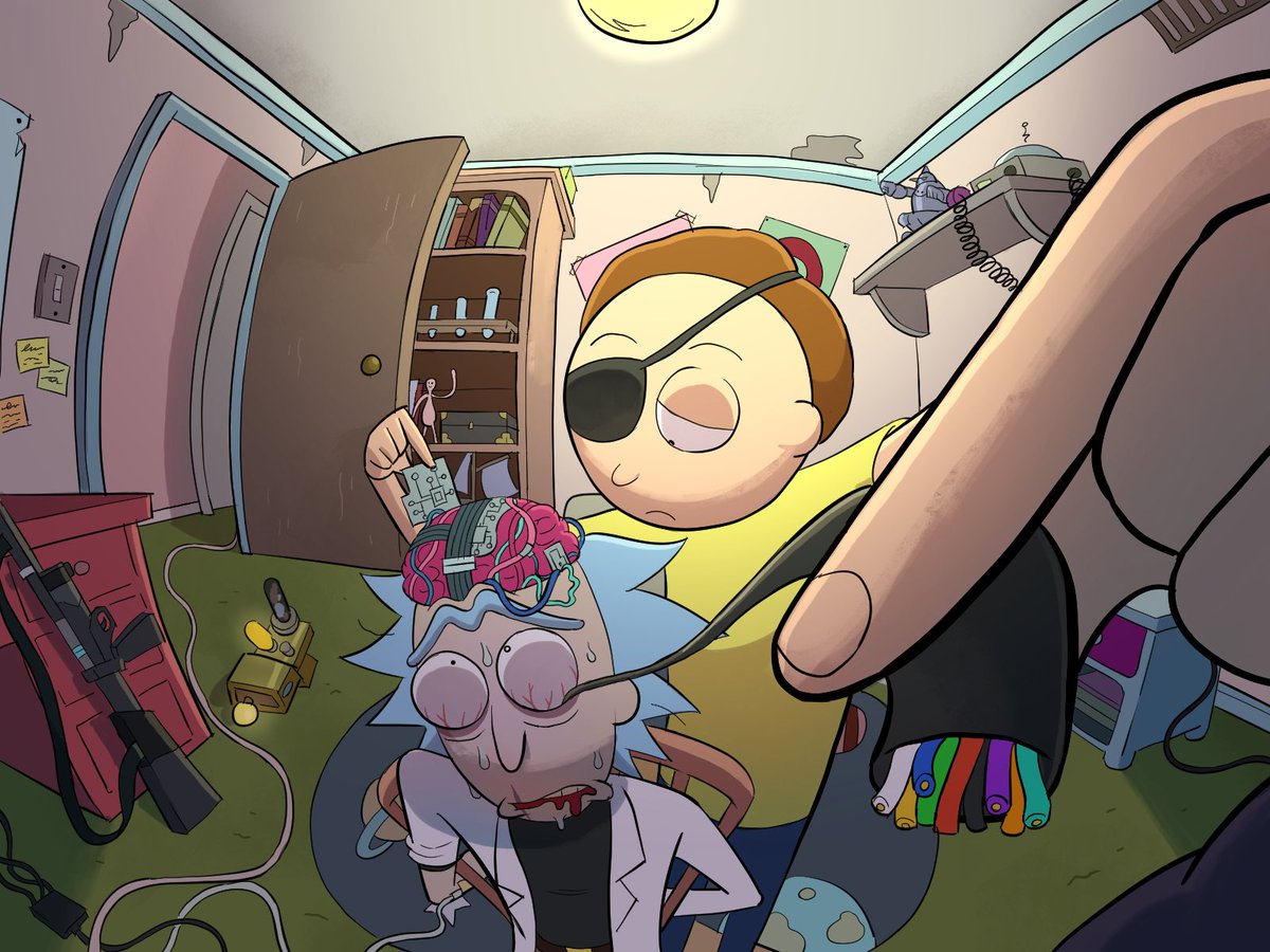 splatterbrains7's tweet photo. Picking at grandpa's brains #Rickandmorty #Evilmorty https://t.co/4k7Xc4pCaG