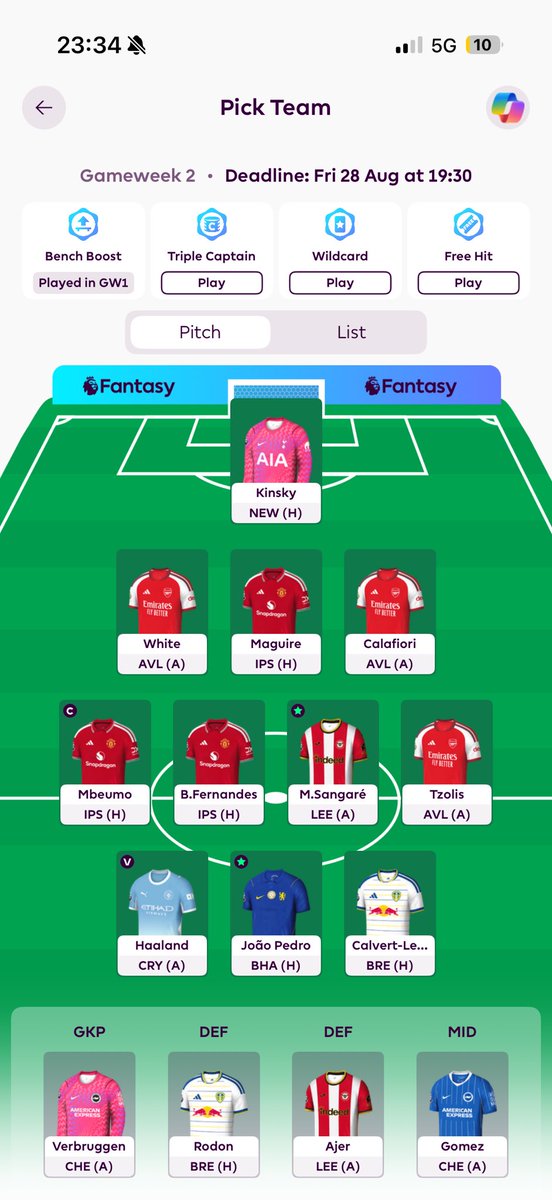FPLPaulKlein's tweet photo. GW2 BUS TEAM🚌
Some decisions to make:
Ajer, Rodon, DCL🤔 https://t.co/og3TczQWoN